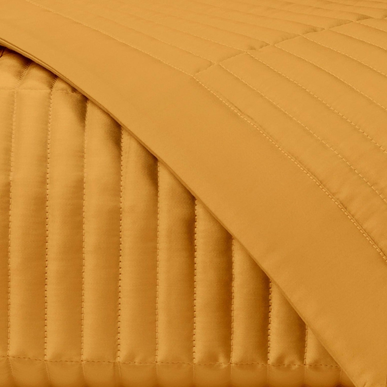 Home Treasures Channel Pattern Quilted Bedding Marigold Fine Linens