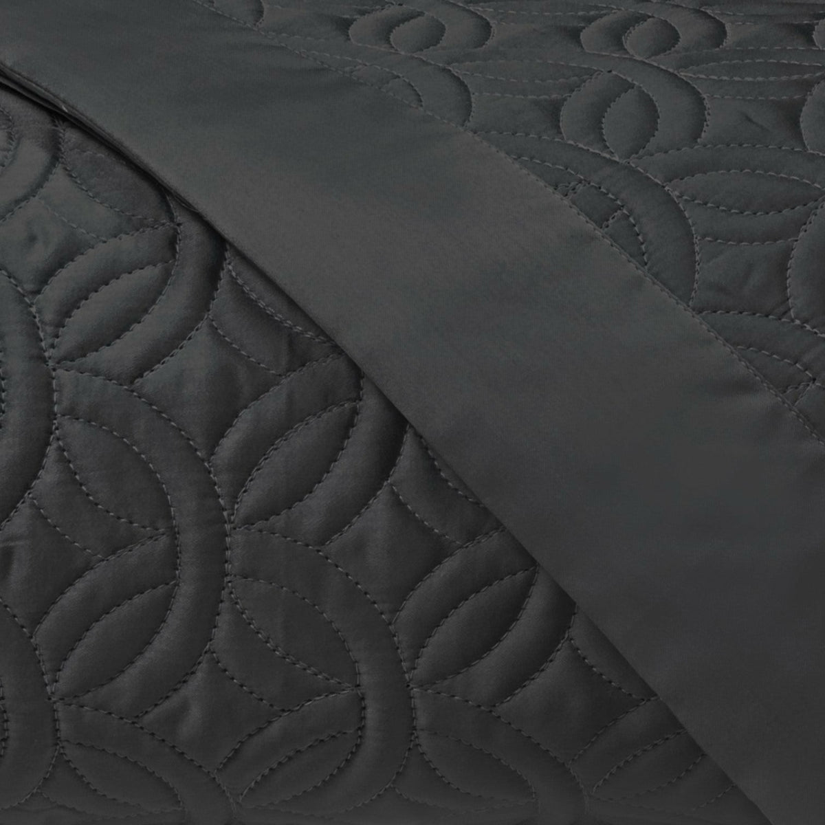 Home Treasures Duomo Quilted Bedding Swatch Black Fine Linens