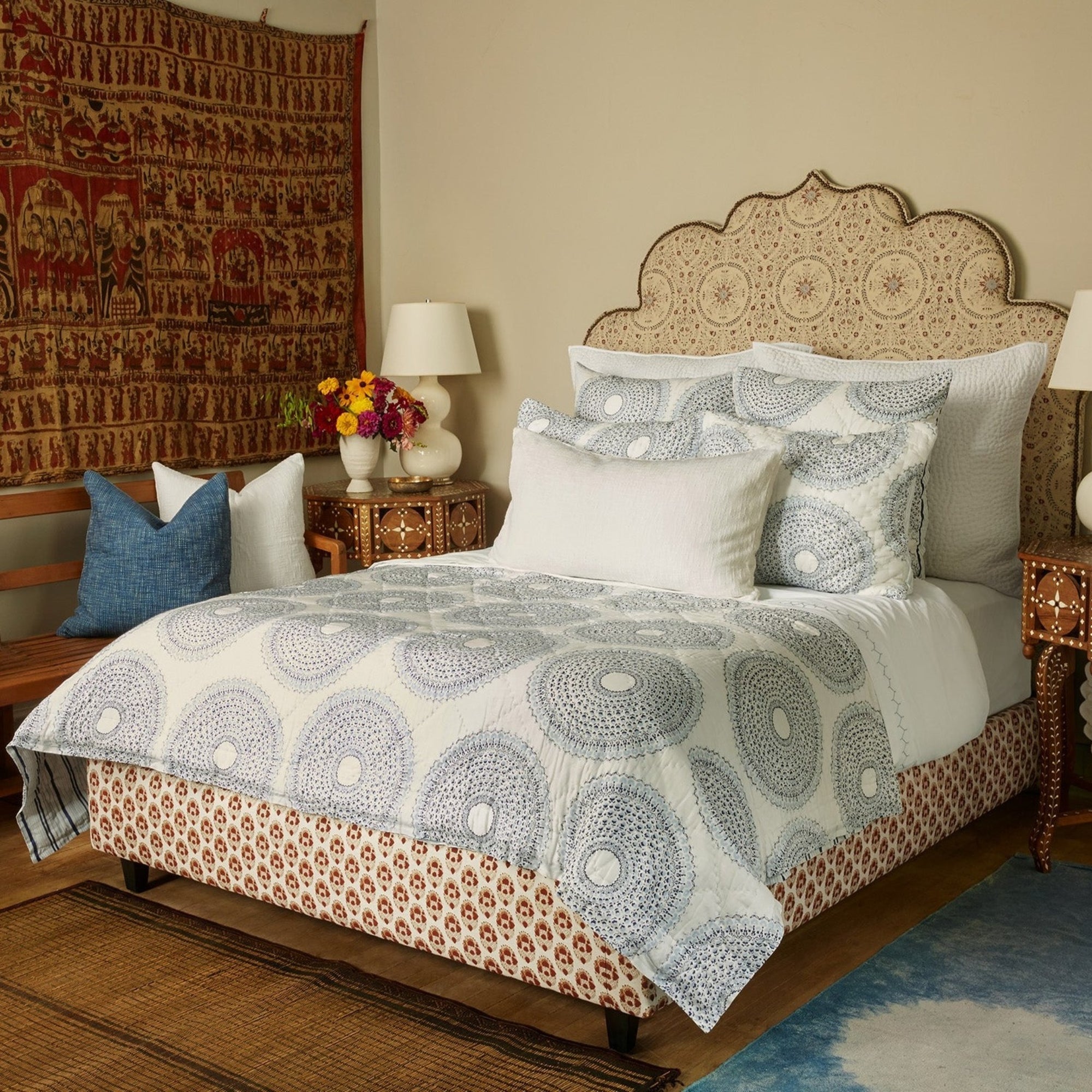 John Robshaw Lapis Quilts and Shams Lifestyle 2 Fine Linens