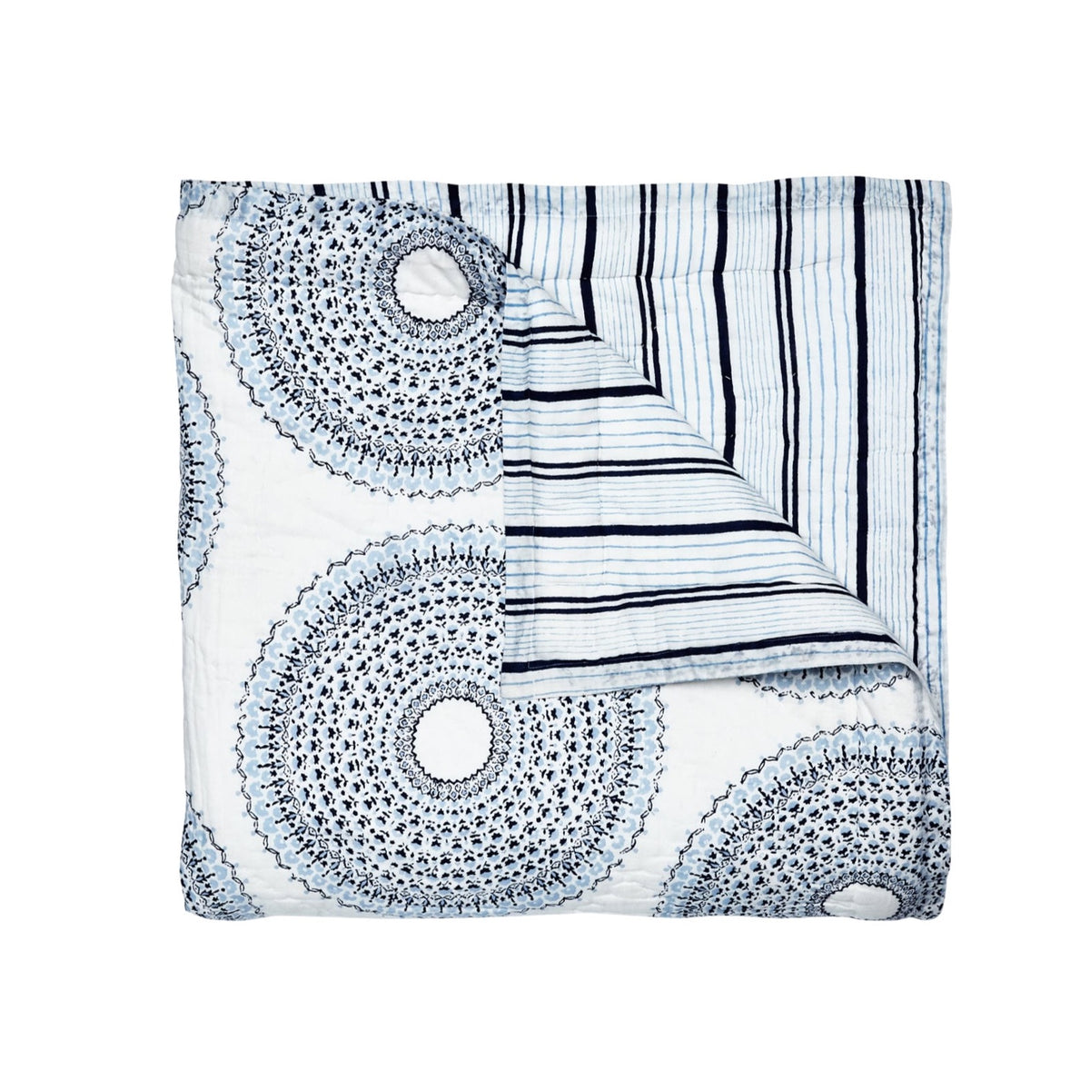 John Robshaw Lapis Quilts and Shams Reversible Fine Linens