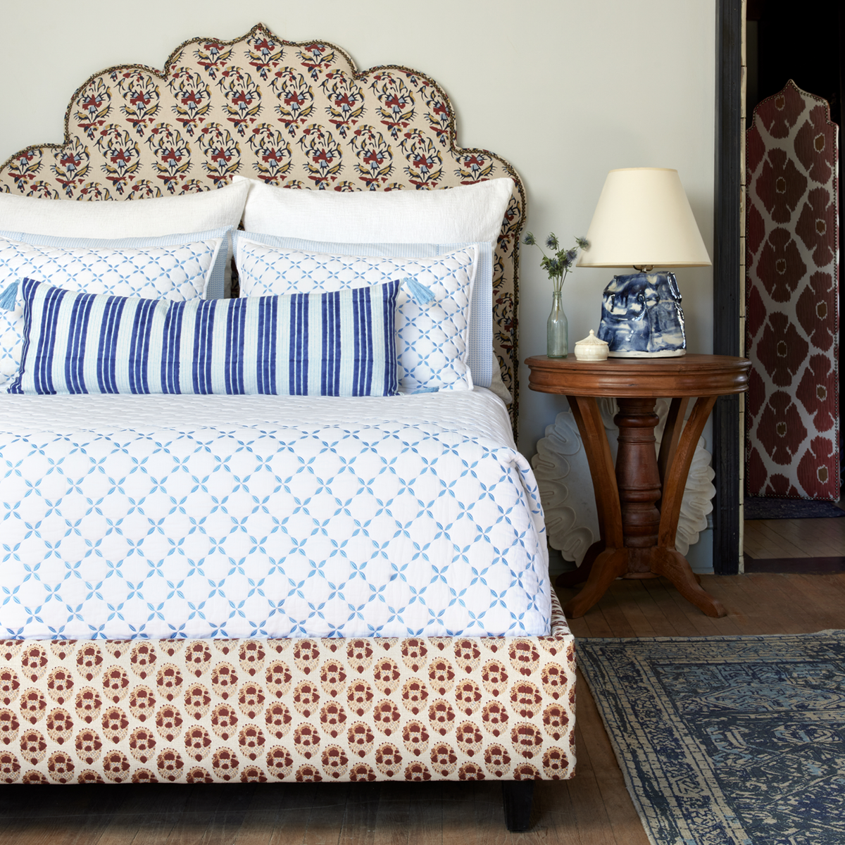 Full Bedding in John Robshaw Layla Quilts and Shams in Azure Color