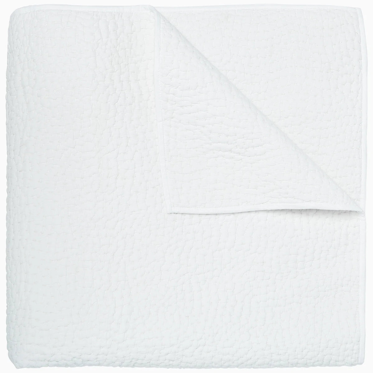 John Robshaw Organic Hand Stitched Quilts and Shams Coverlet White Fine Linens