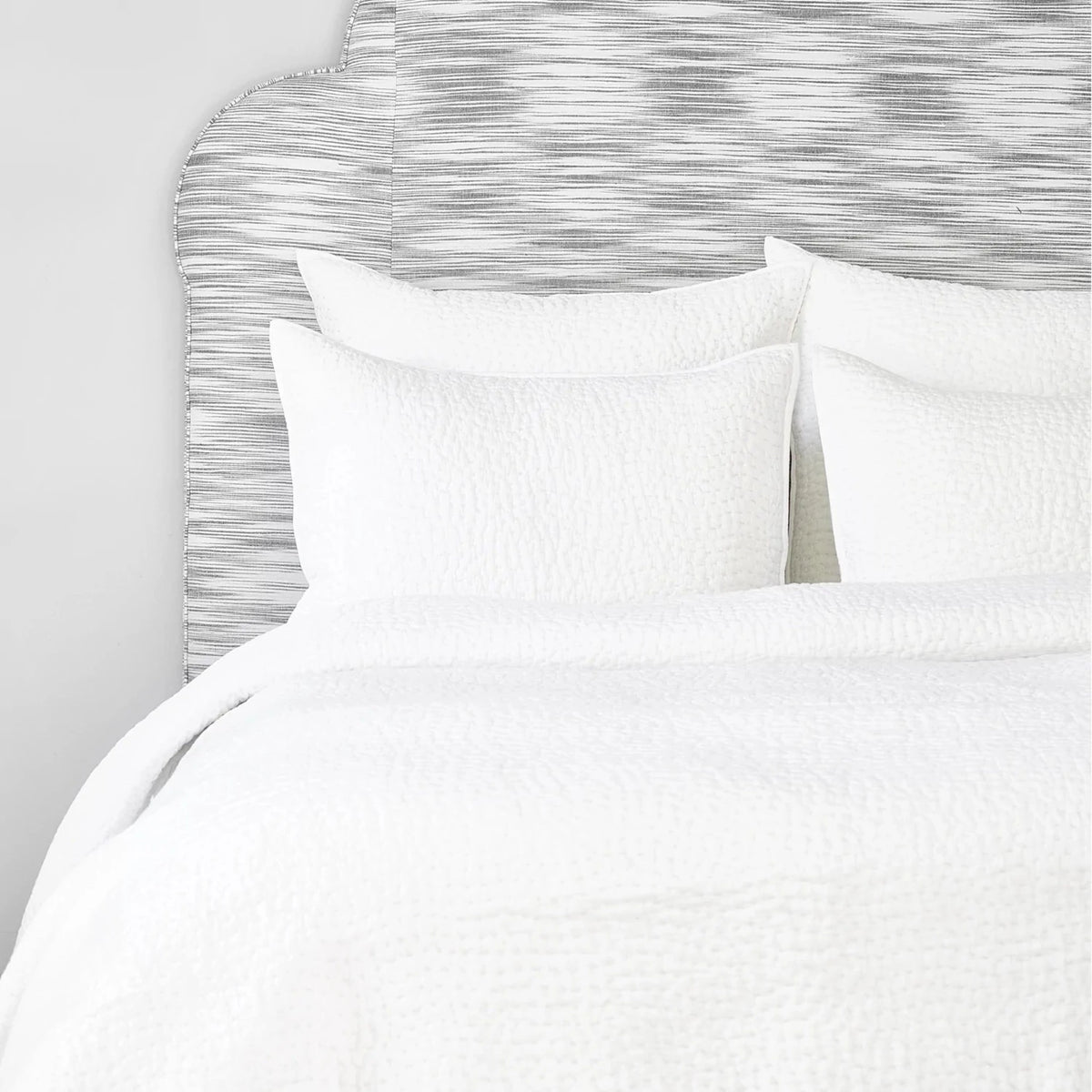 John Robshaw Organic Hand Stitched Quilts and Shams Main White Fine Linens