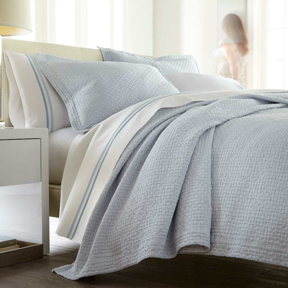 Peacock Alley Juliet Coverlet and Shams Lifestyle White Fine Linens
