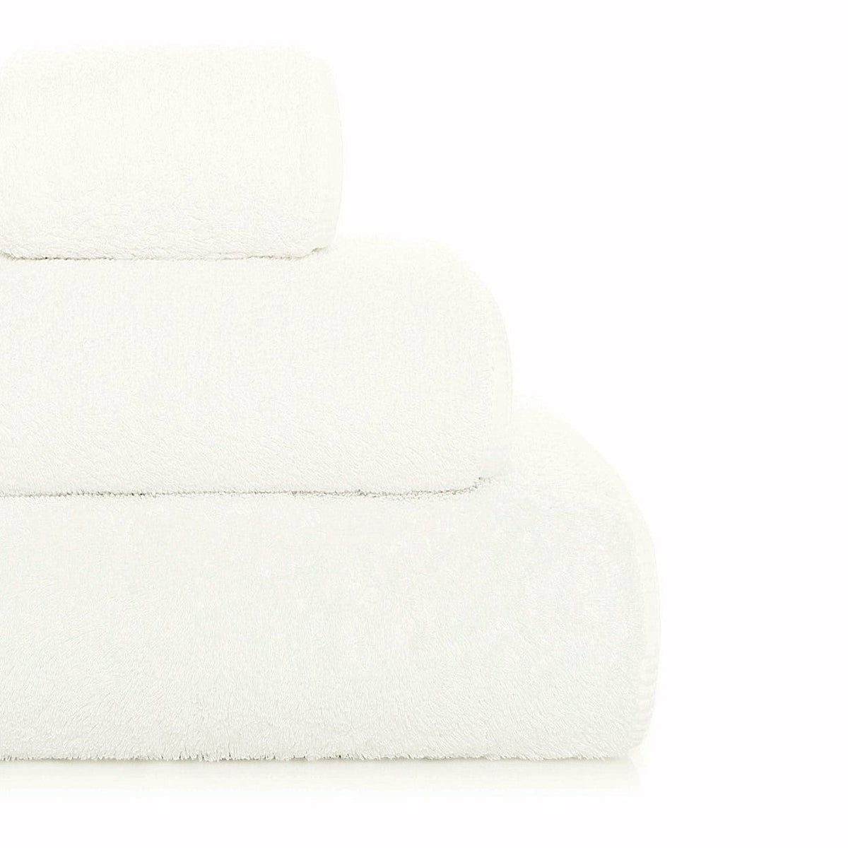 Graccioza Long Double Loop Bath Towels Half Stack Snow Fine Linens