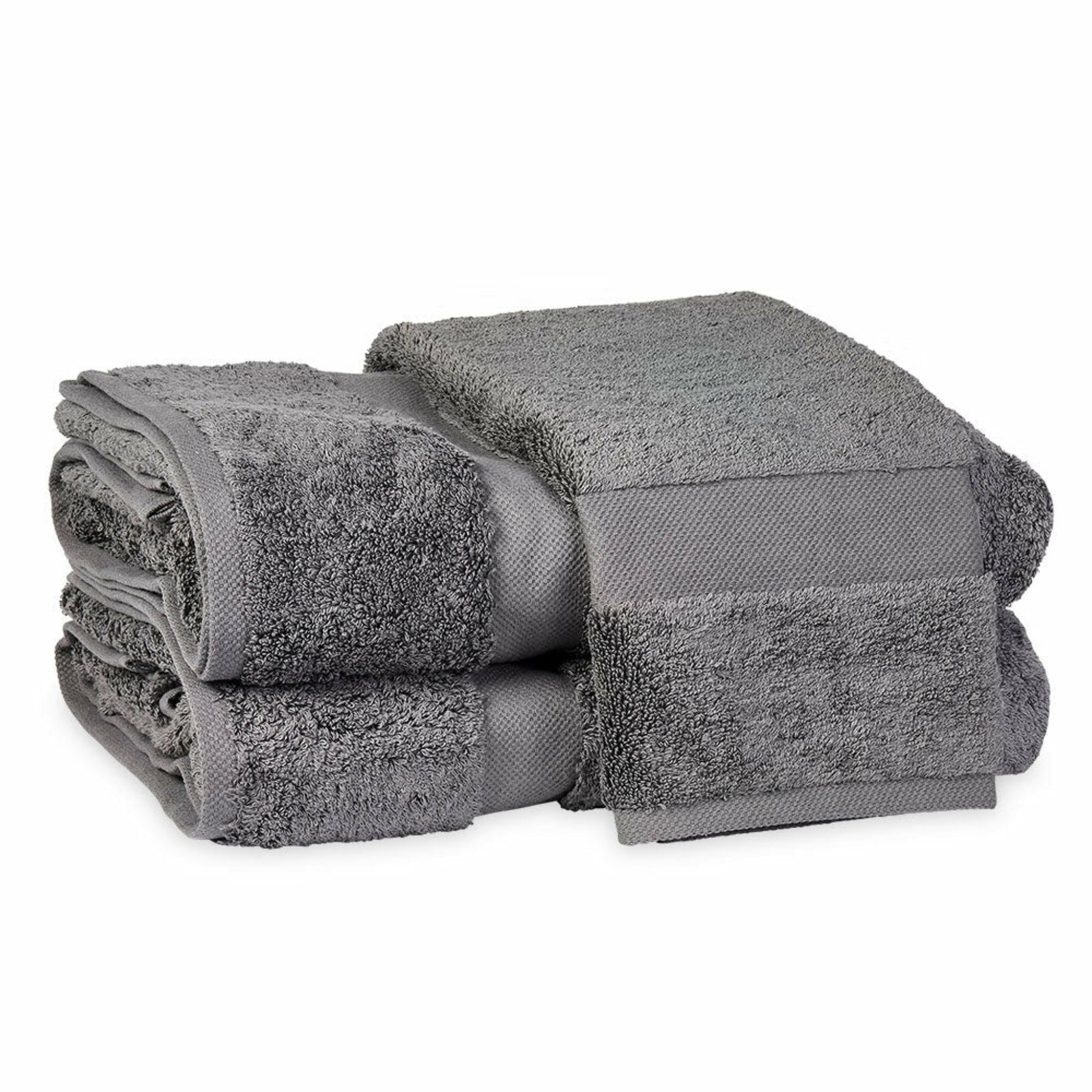 Matouk Lotus Bath Towels Charcoal Fine Linens