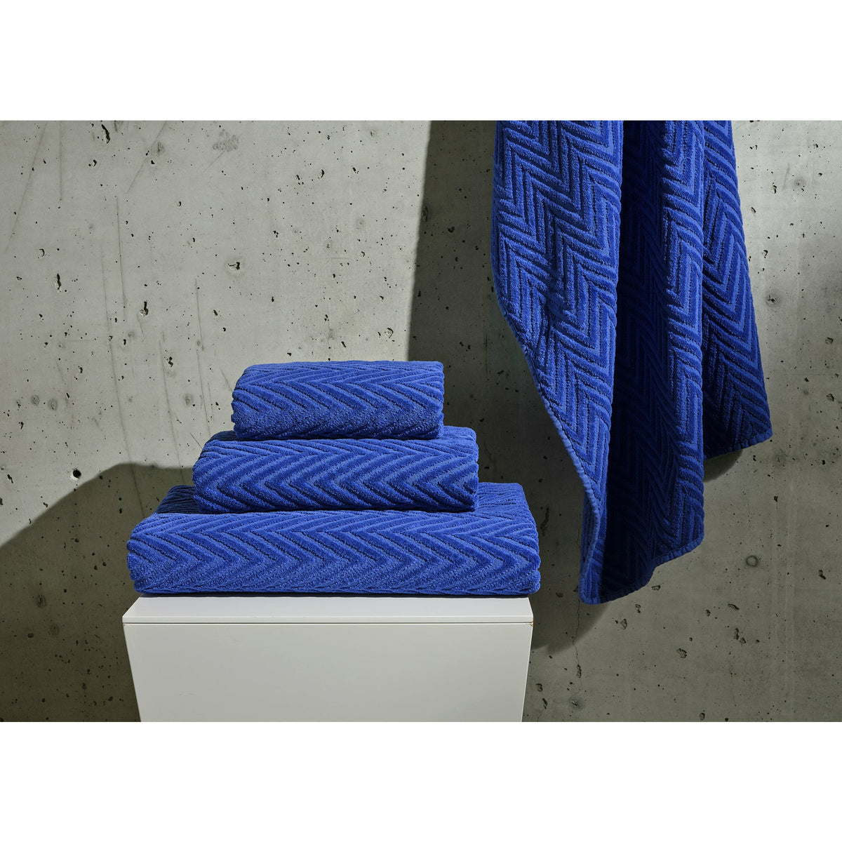 Abyss Montana Bath Towels Hung and Folded Fine Linens