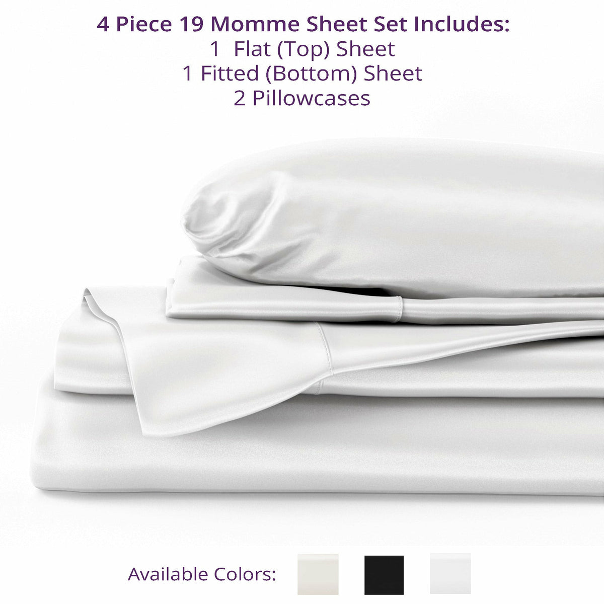 MPS Included in Sheet Set 19 Momme White Fine Linens