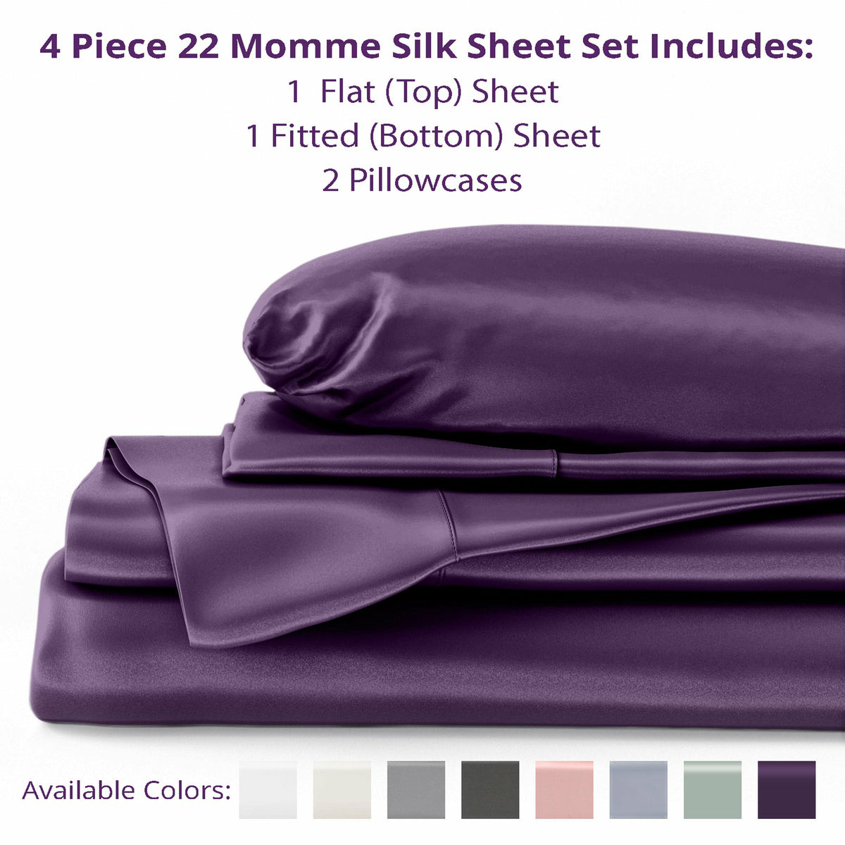 MPS Included in Sheet Set 22 Momme Plum Fine Linens