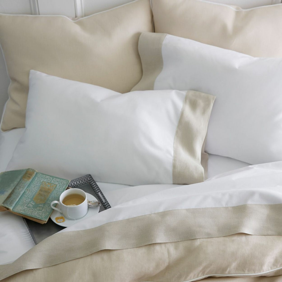 Peacock Alley Mandalay Linen Cuff Bedding Lifestyle Fine Linens