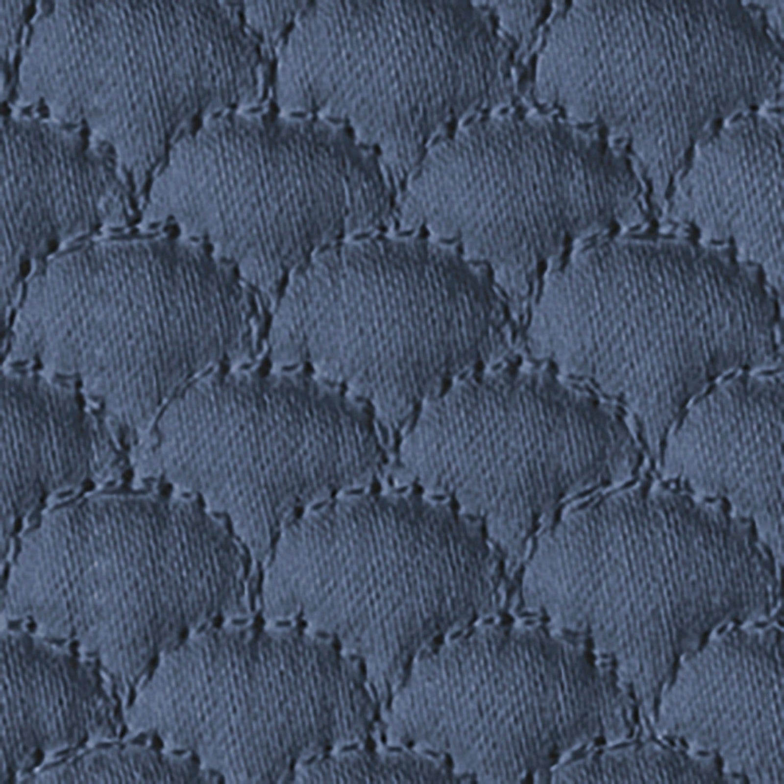 Full View of Matouk Alba Bedding with Steel Blue Color Sample