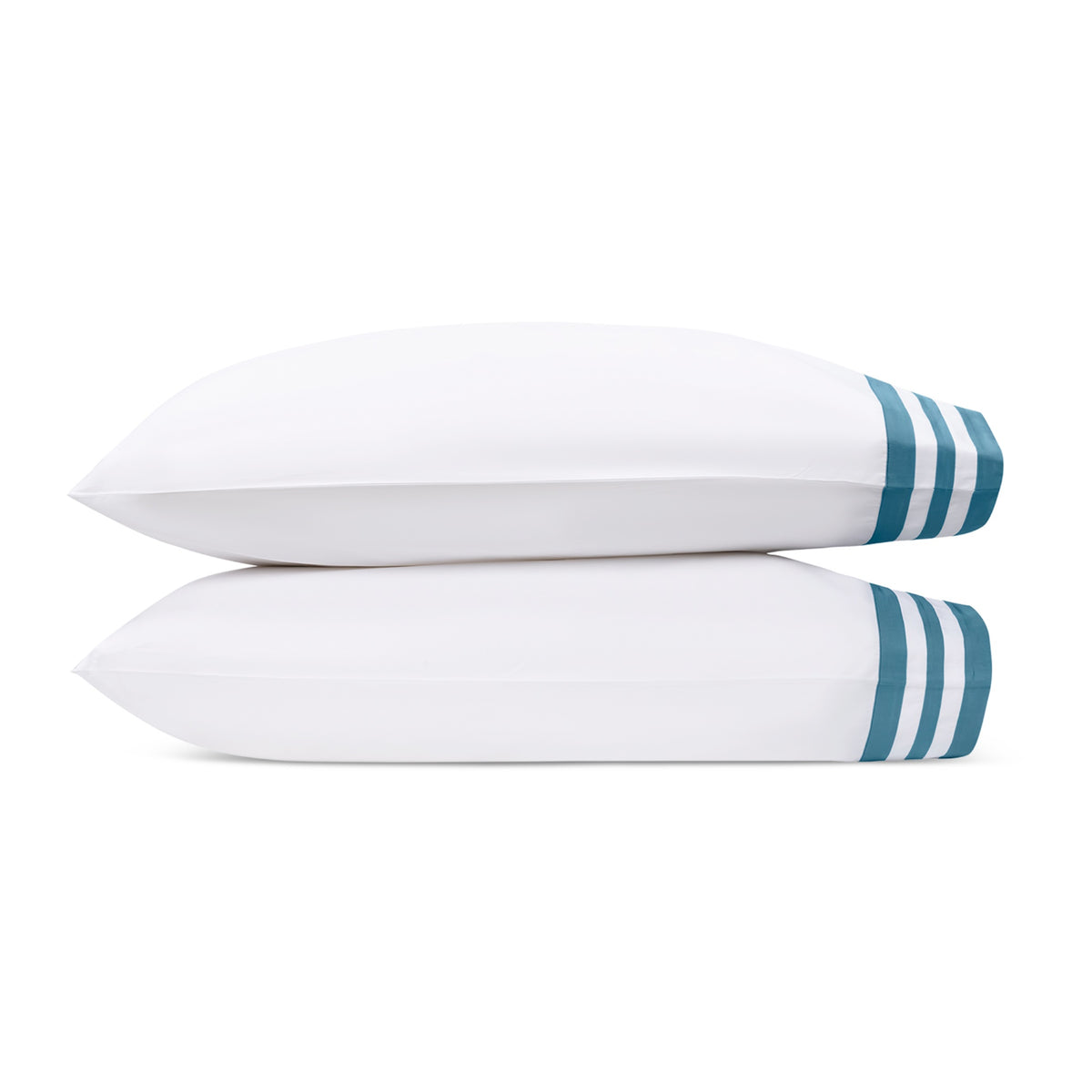 Pair of Pillowcases of Matouk Allegro Bedding in Sea Color