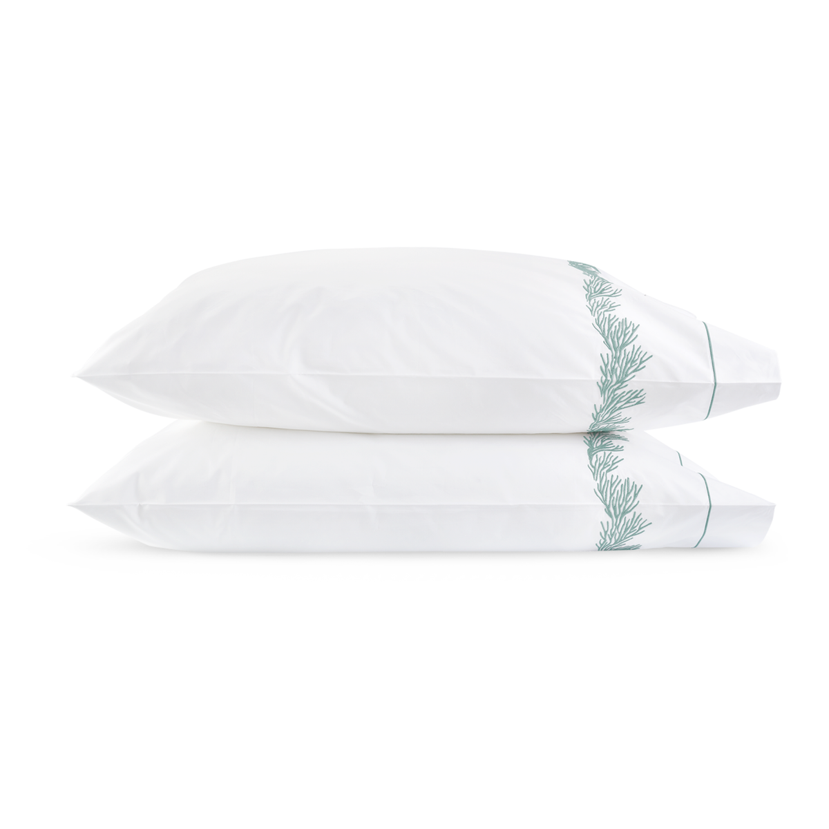 Pair of Pillowcases of Matouk Atoll Bedding Collection Aegean Color