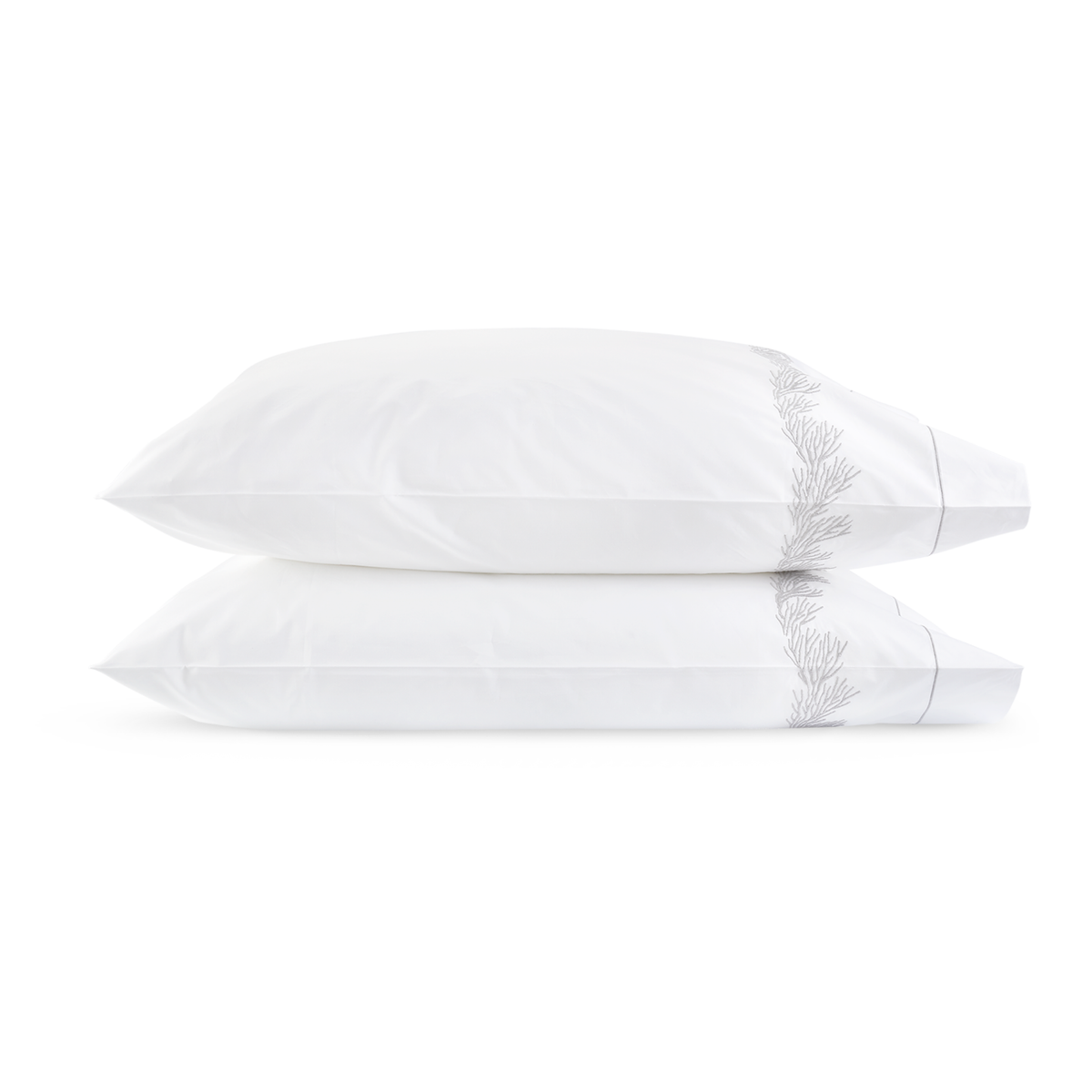 Pair of Pillowcases of Matouk Atoll Bedding Collection Alabaster Color