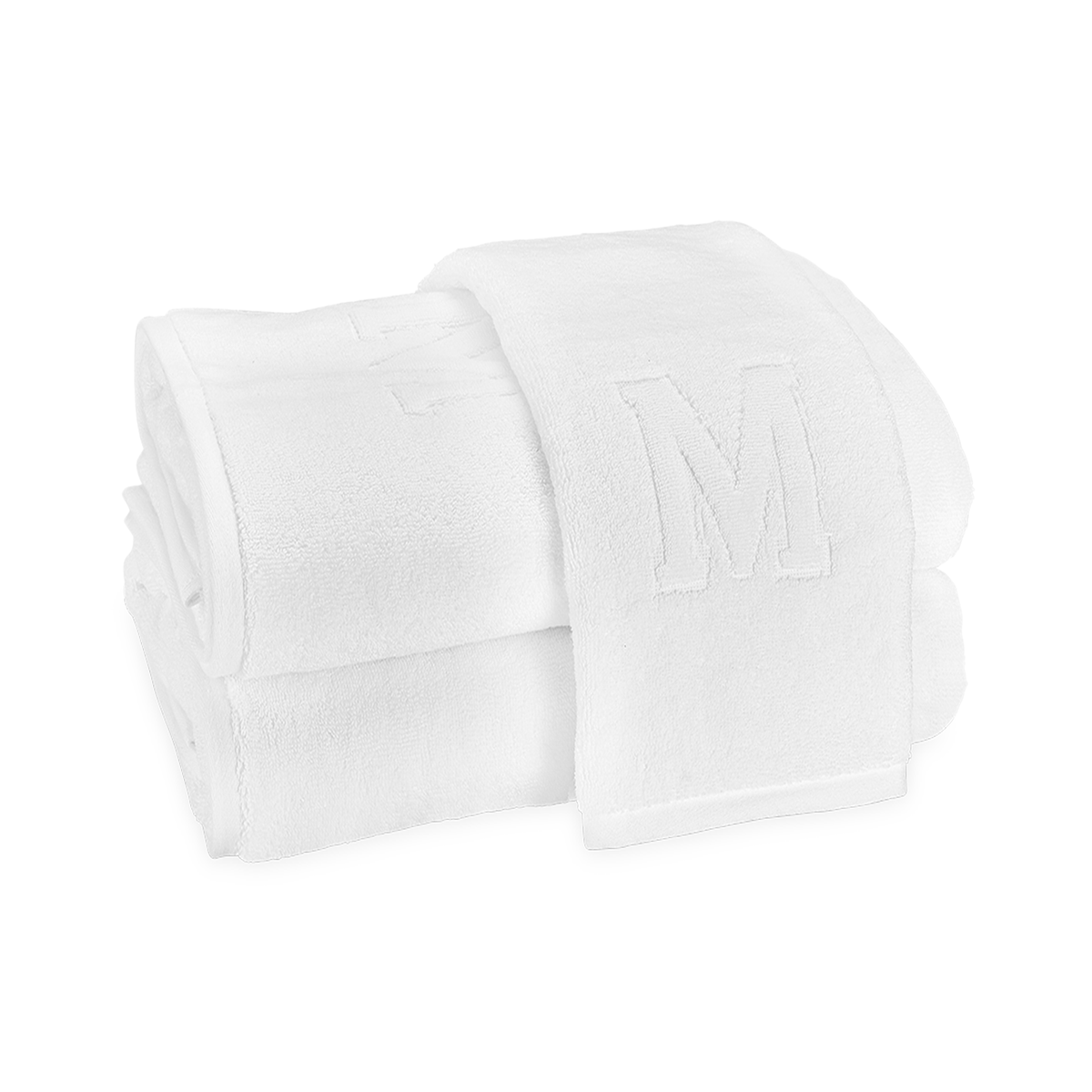 Closeup Image of Matouk Auberge Bath Towels Letter M