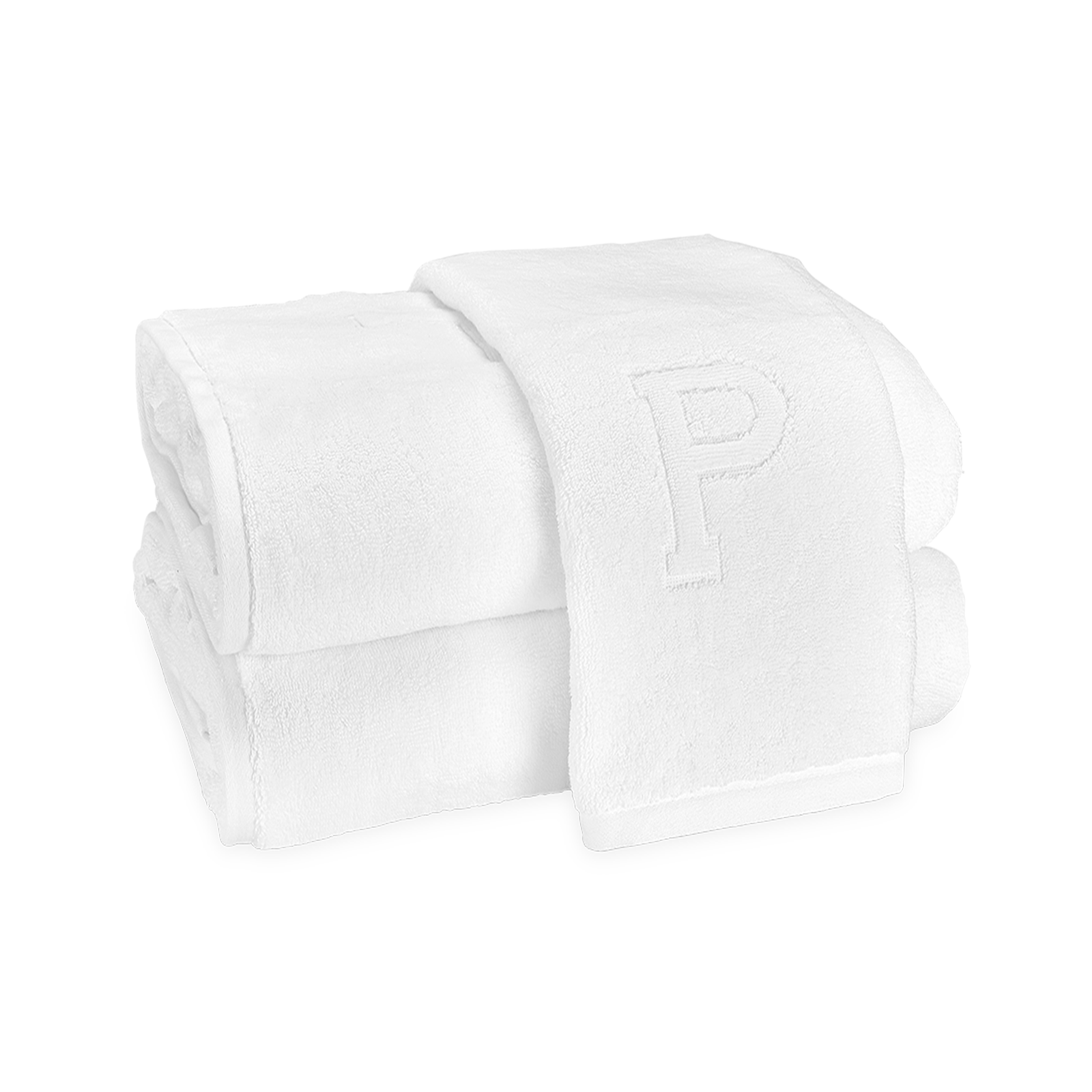 Closeup Image of Matouk Auberge Bath Towels Letter P