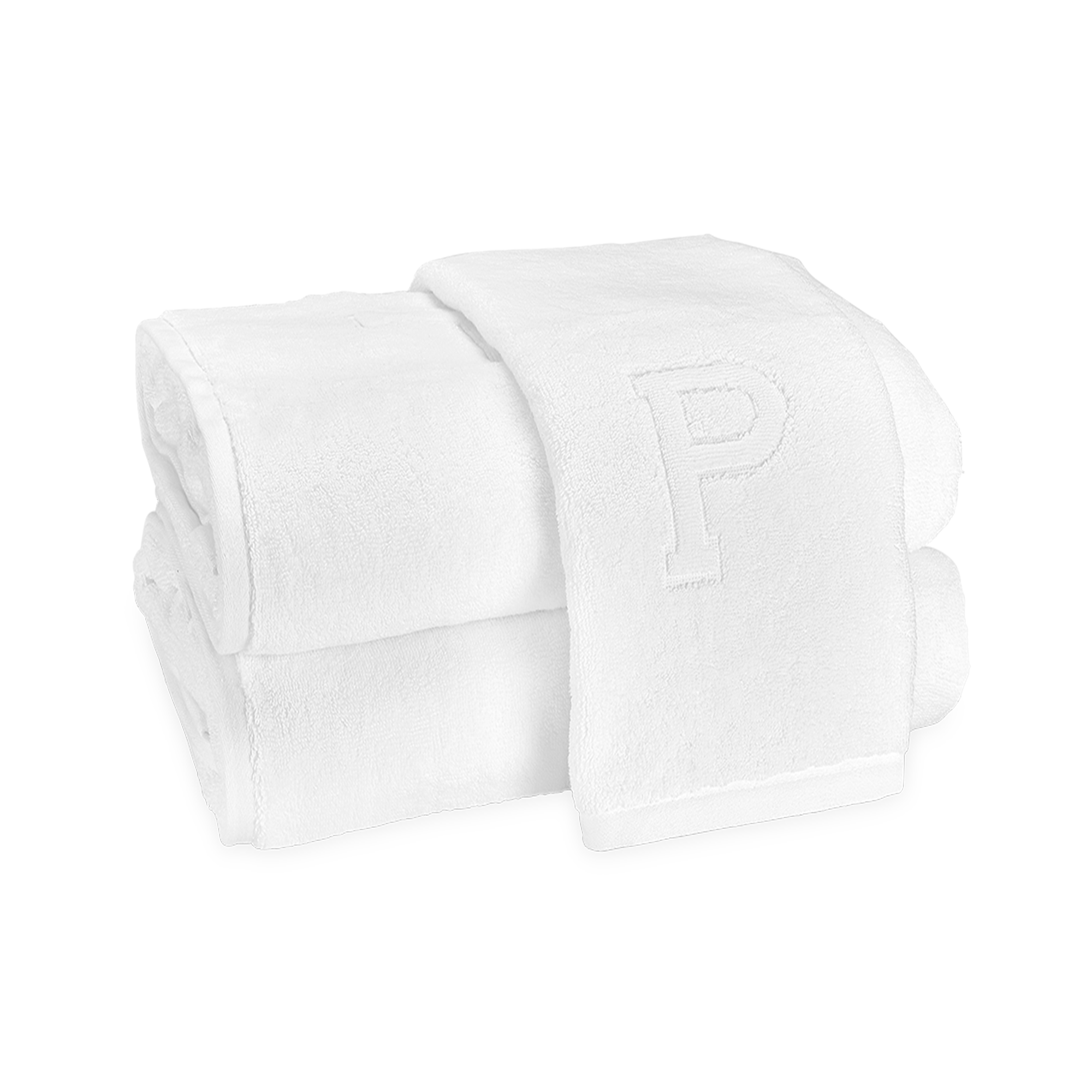 Closeup Image of Matouk Auberge Bath Towels Letter P