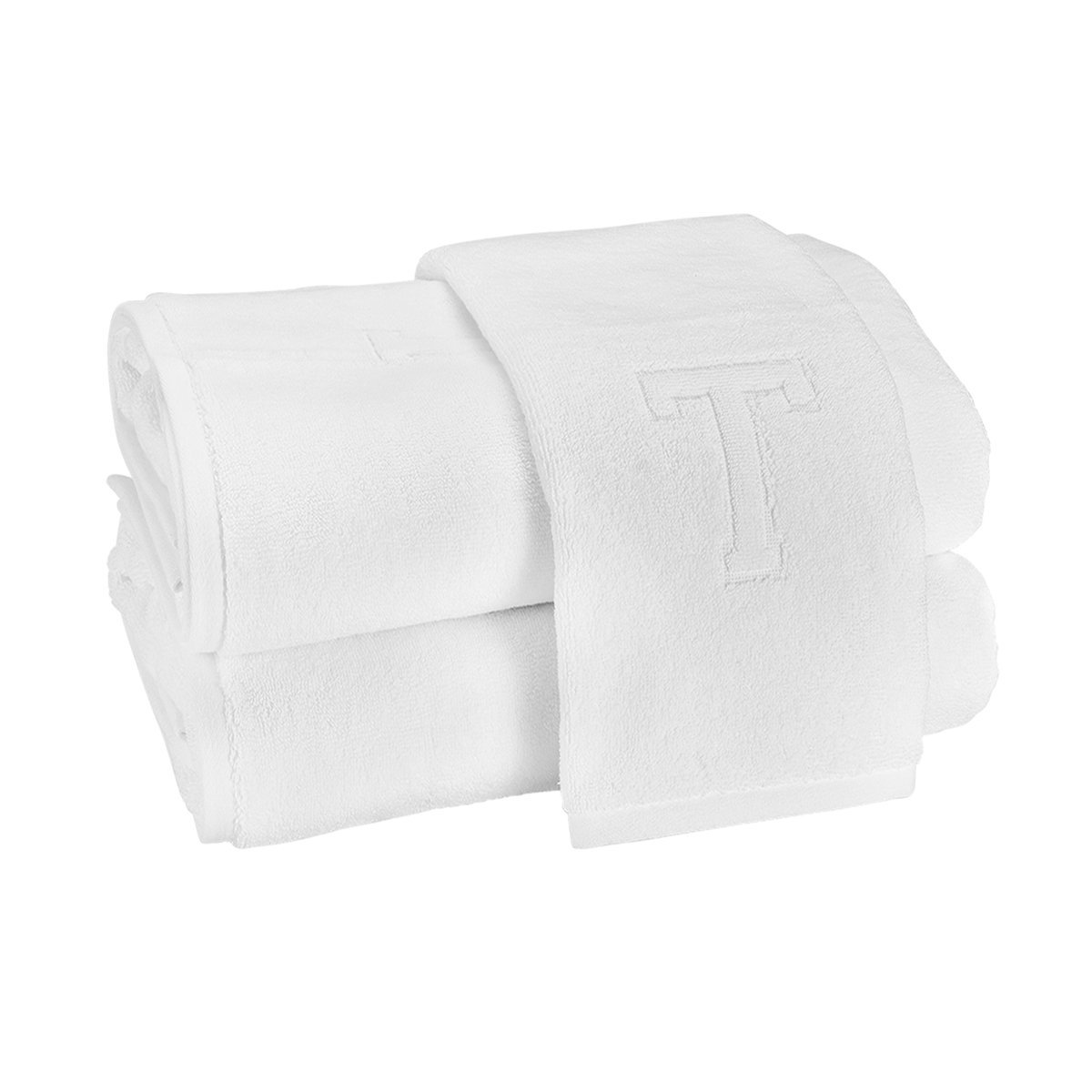 Closeup Image of Matouk Auberge Bath Towels Letter T