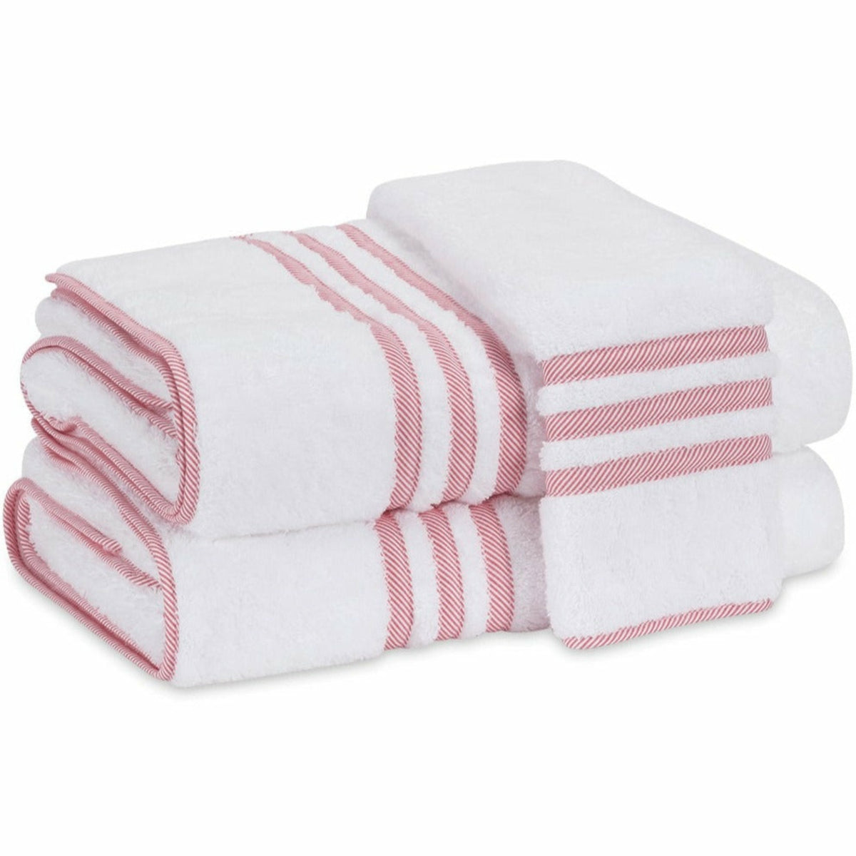 Matouk Beach Road Bath Towels Red Stripe Fine Linens