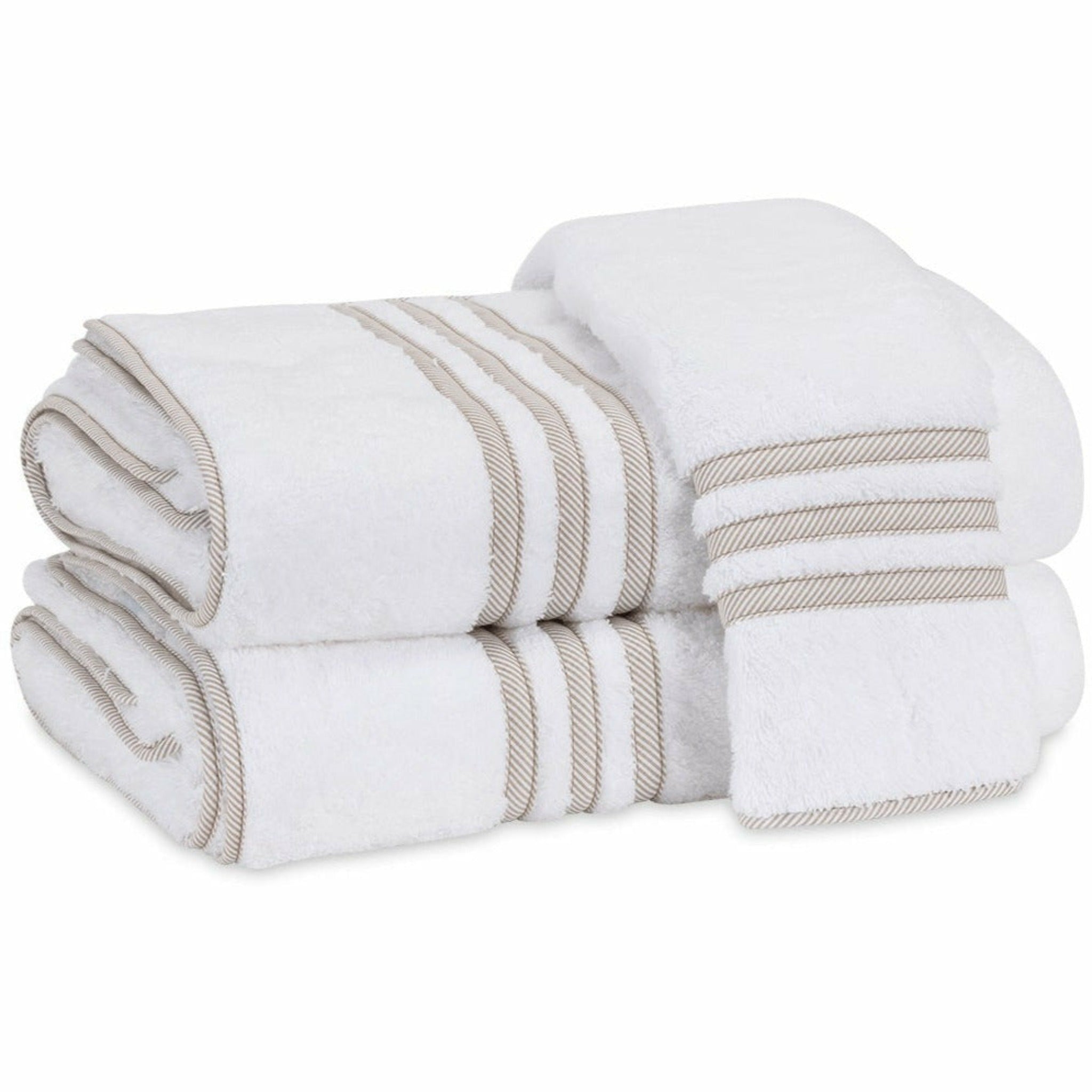 White Hotel Collection Embroidery Line Cotton Bath Towels set of 1