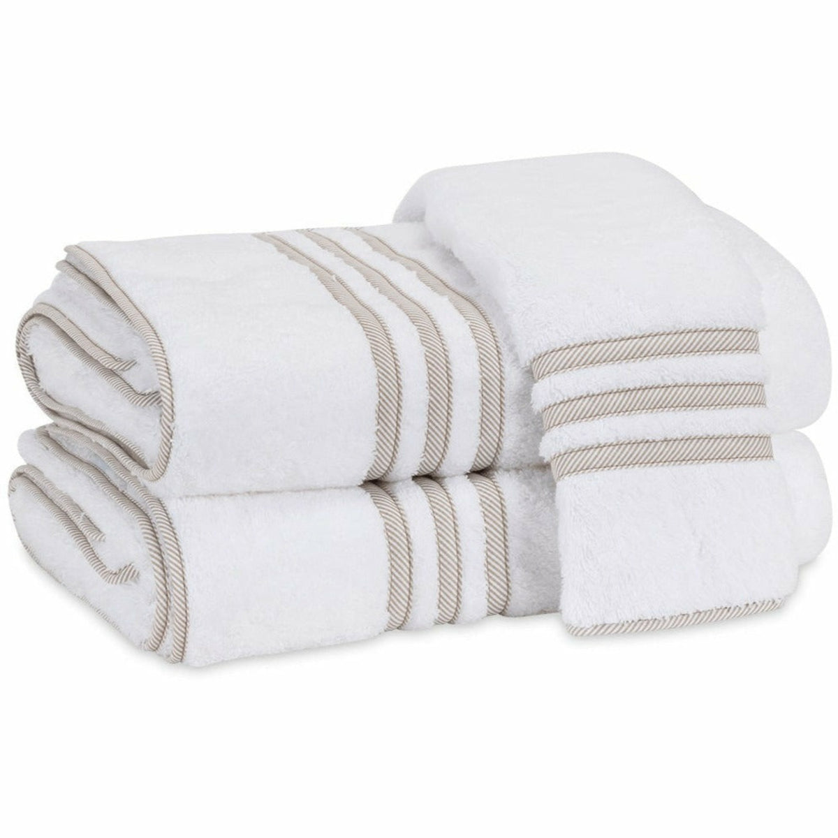 Matouk Beach Road Bath Towels Tan Stripe Fine Linens