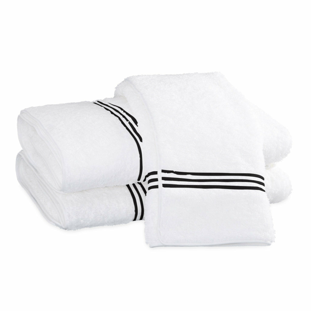 Matouk Bel Tempo Bath Towels Black Fine Linens