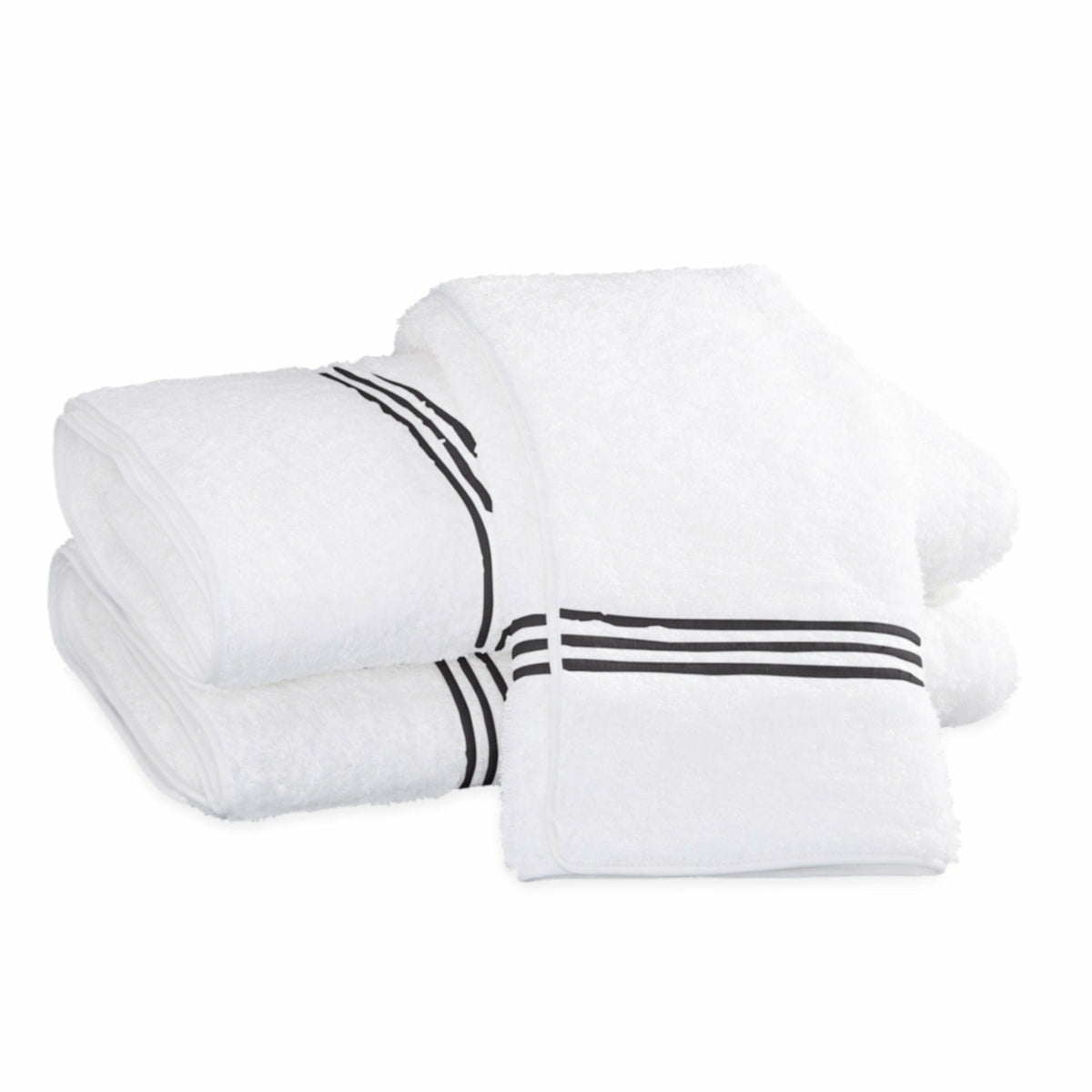 Matouk Bel Tempo Bath Towels Charcoal Fine Linens