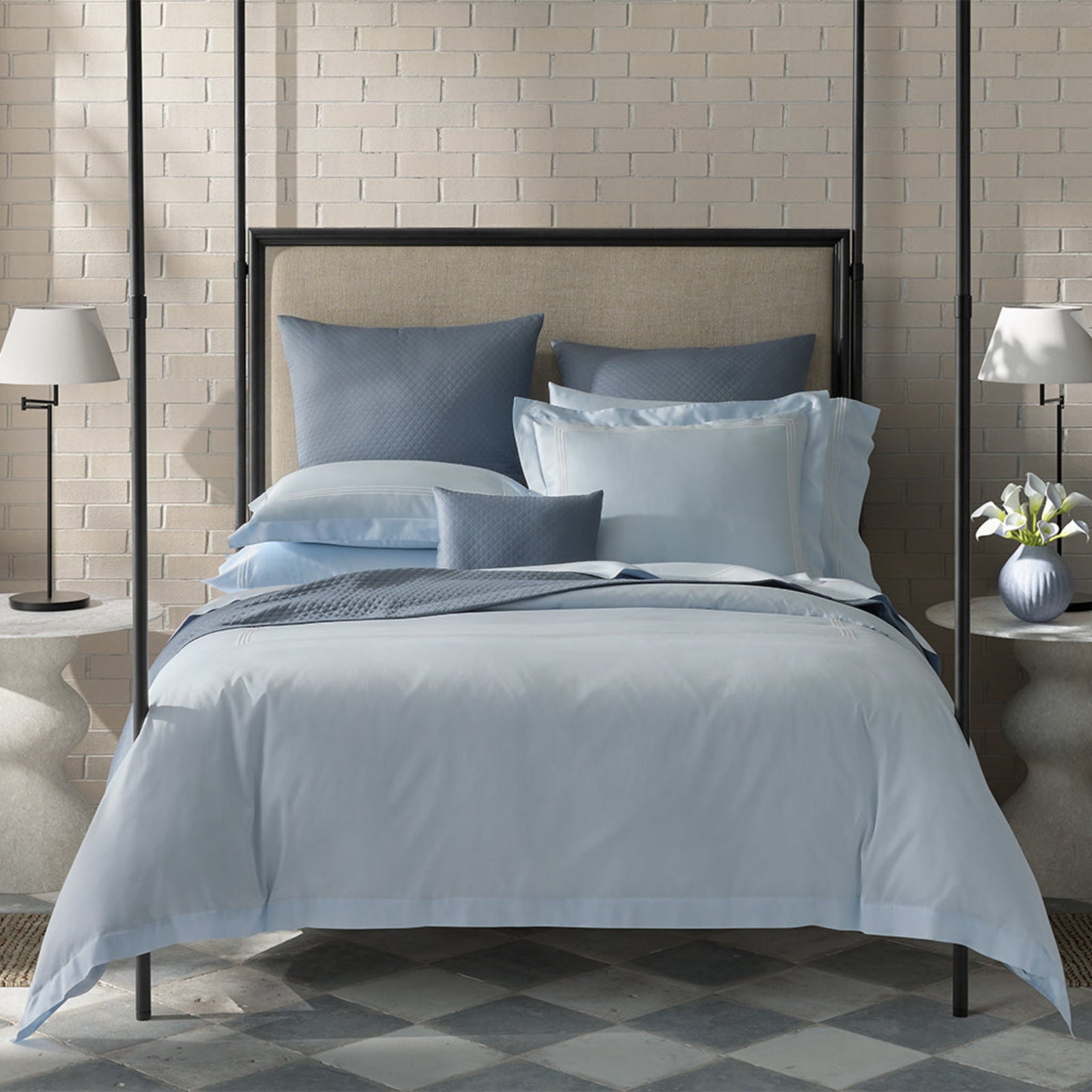 Matouk Bel Tempo Nocturne Bedding Blue Fine Linens