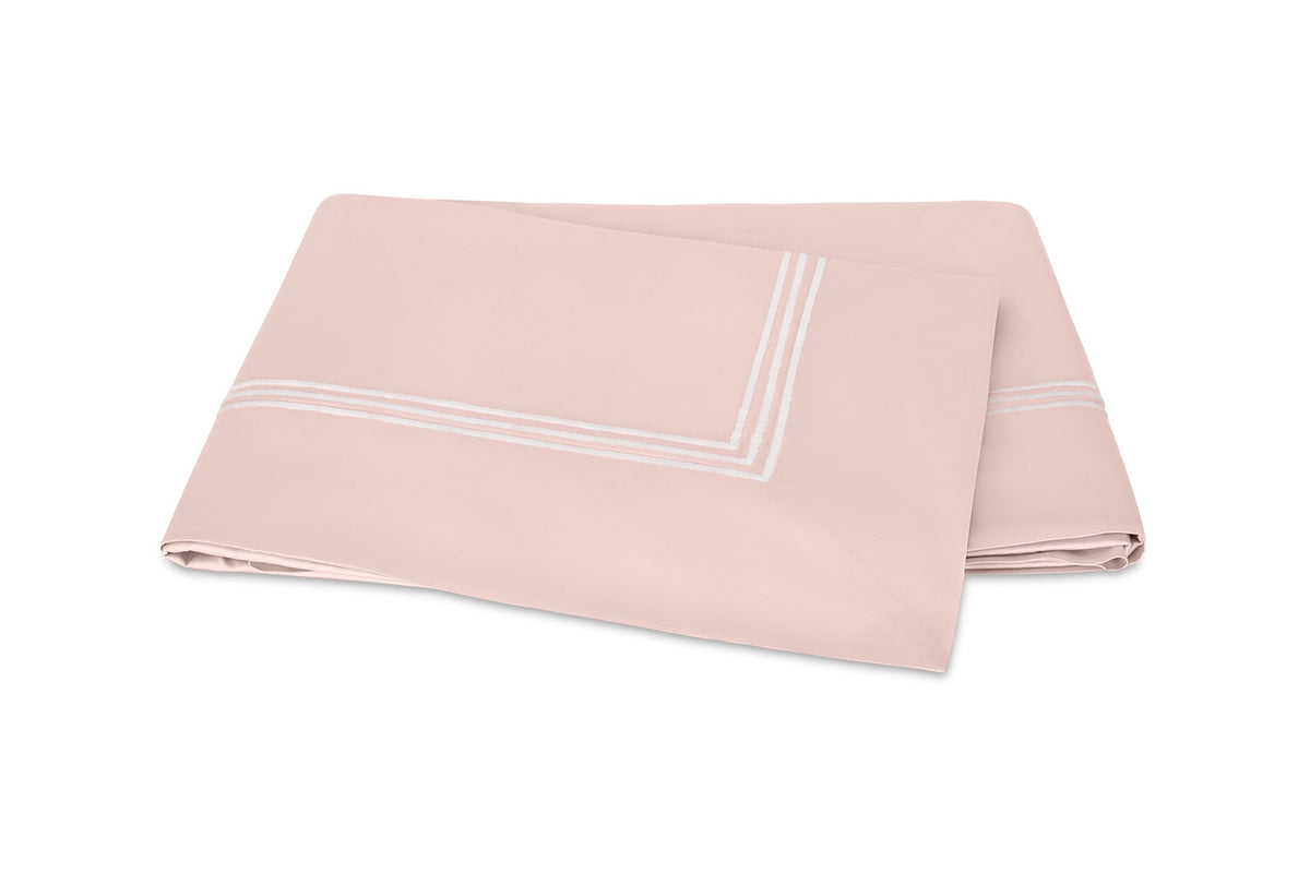 Matouk Bel Tempo Nocturne Bedding Flat Sheet Pink Fine Linens