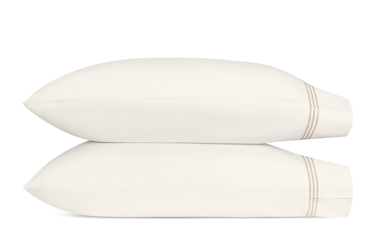 Matouk Bel Tempo Nocturne Bedding Pillowcases Ivory Fine Linens