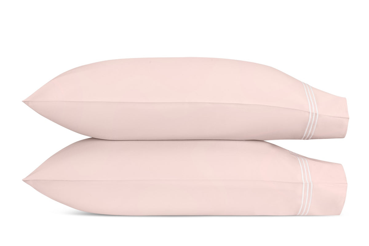 Matouk Bel Tempo Nocturne Bedding Pillowcases Pink Fine Linens
