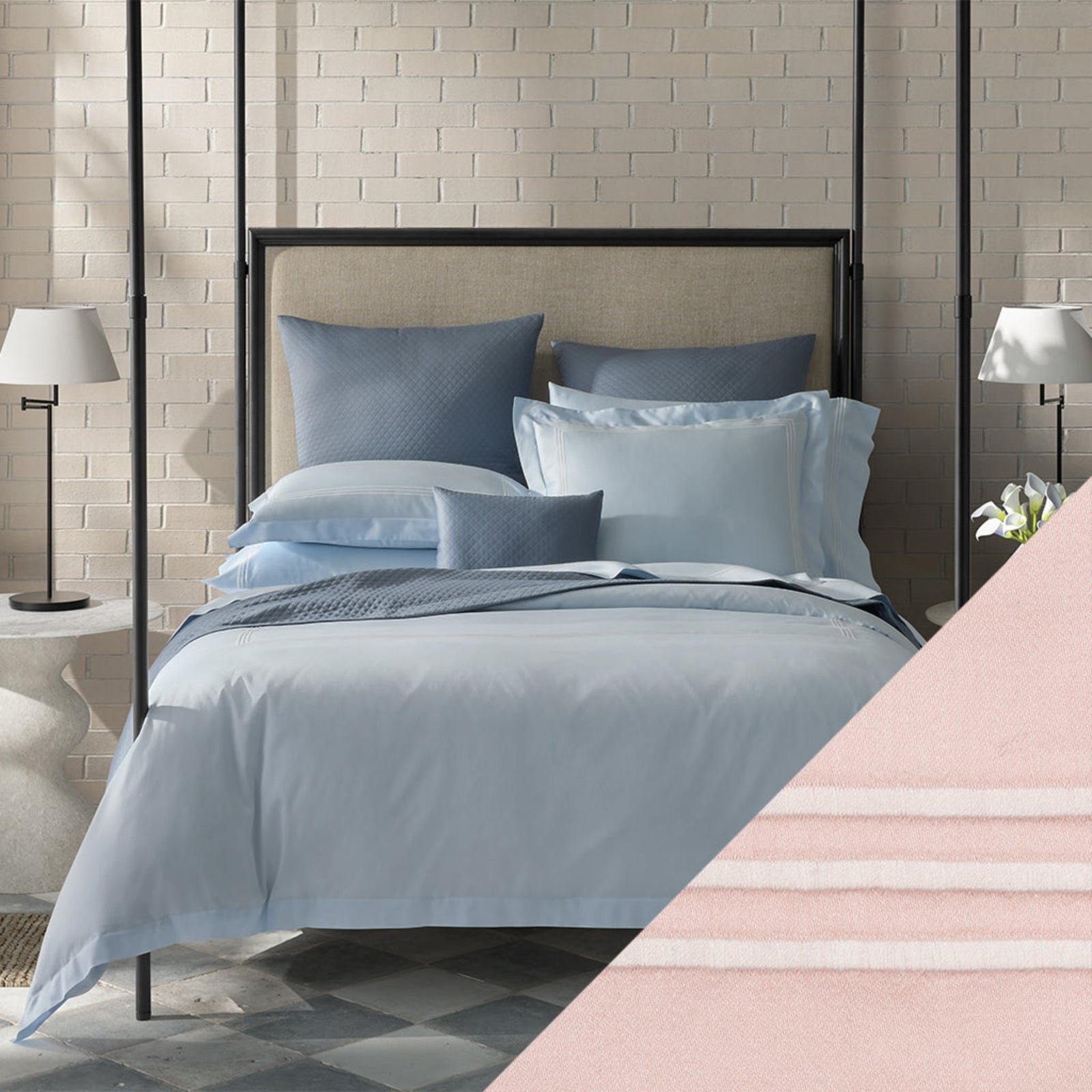 Matouk Bel Tempo Nocturne Bedding Pink Fine Linens