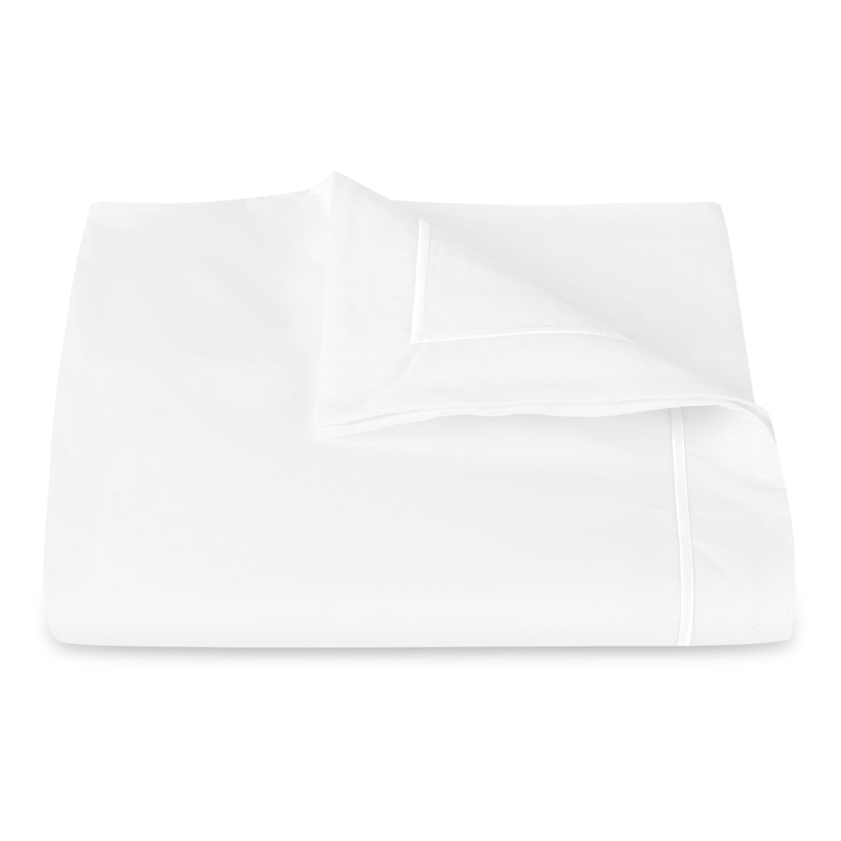 Matouk Bergamo Satin Stitch Bedding Duvet Cover White Fine Linens