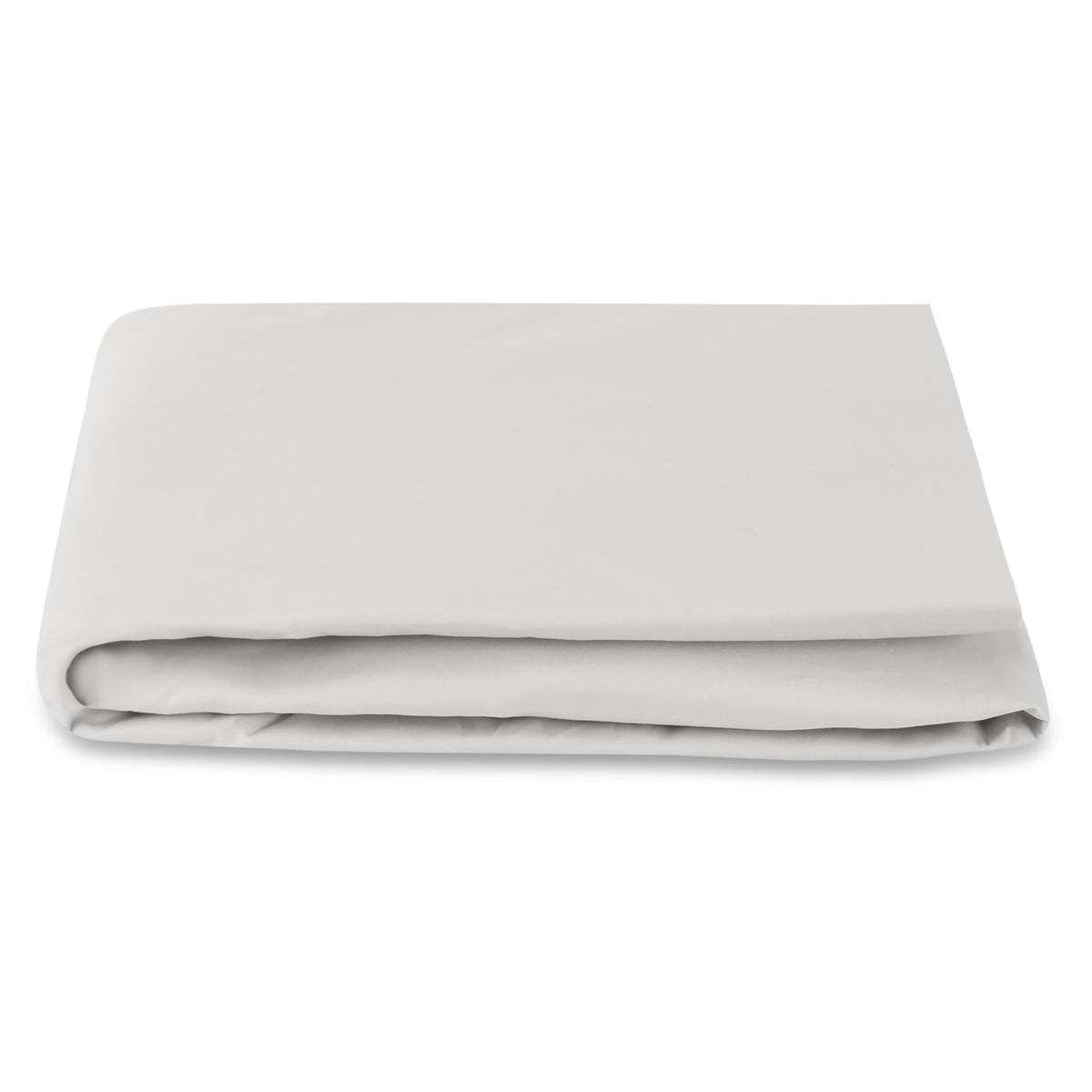 Matouk Bergamo Satin Stitch Bedding Fitted Sheet White/Silver Fine Linens