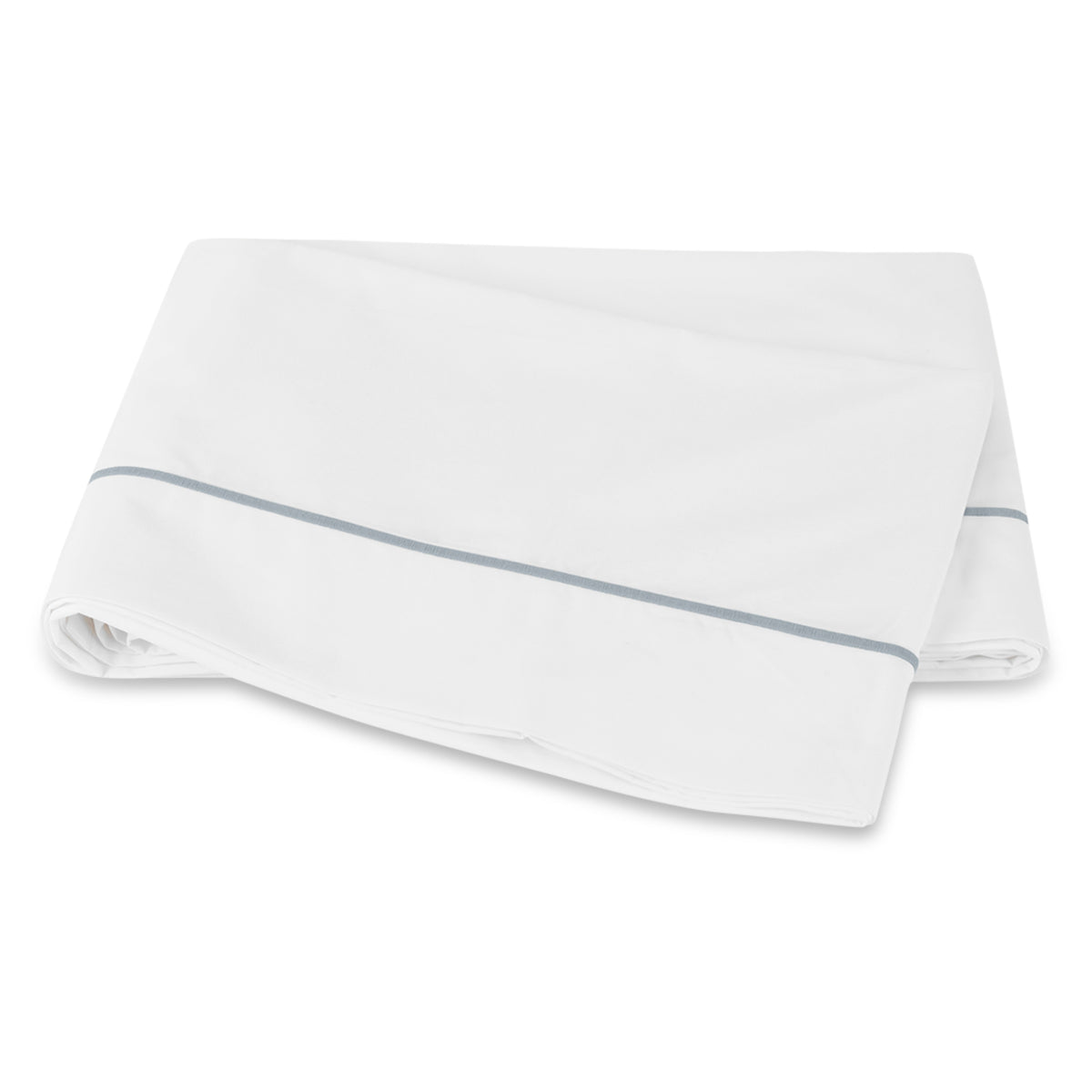 Matouk Bergamo Satin Stitch Bedding Flat Sheet Pool Fine Linens