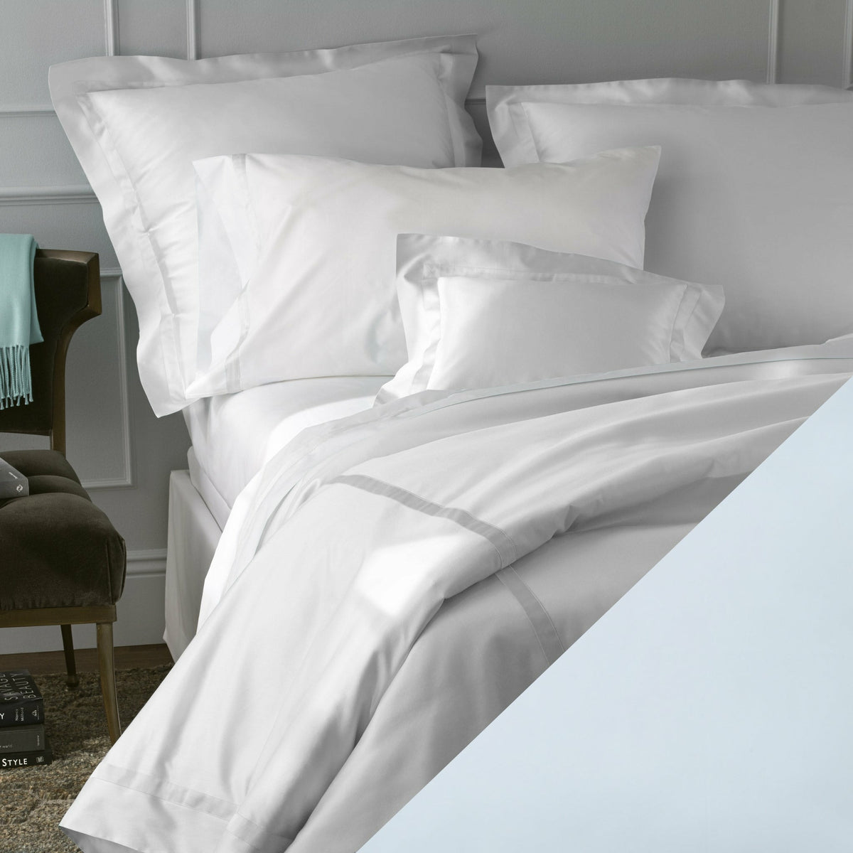 Matouk Blue Nocturne Bedding Sheets Pillow Cases Shams Fine Linens