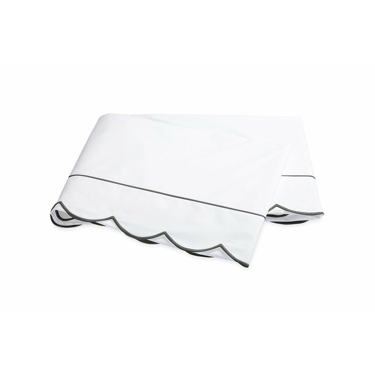 Matouk Butterfield Bedding Flat Sheet Charcoal Fine Linens
