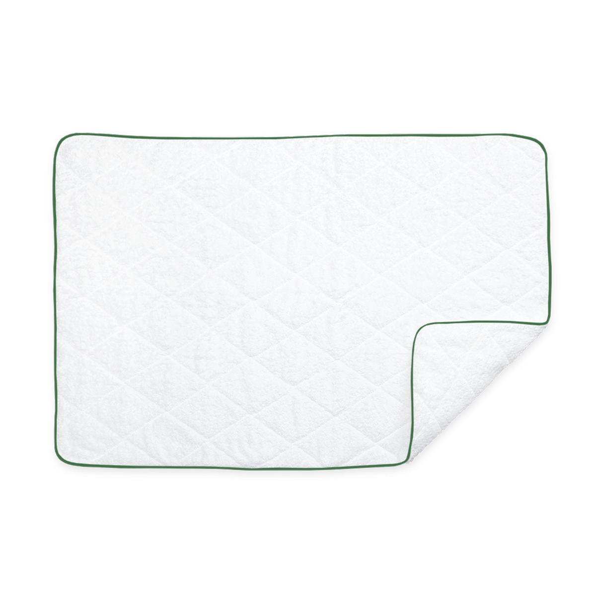 Sample Image of Matouk Cairo Bath Quilted Tub Mat White/Palm