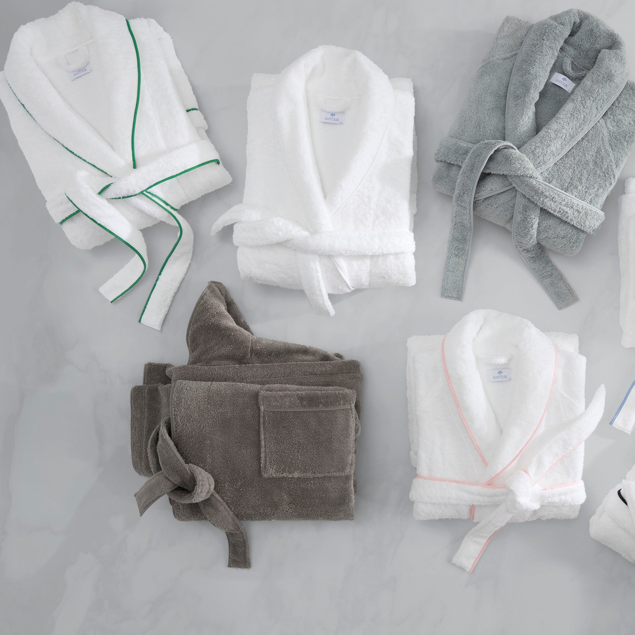 Bath Roub Matouk Cairo Bath Robe (White/White) | Pure Cotton Luxury Robe - FLandB.com