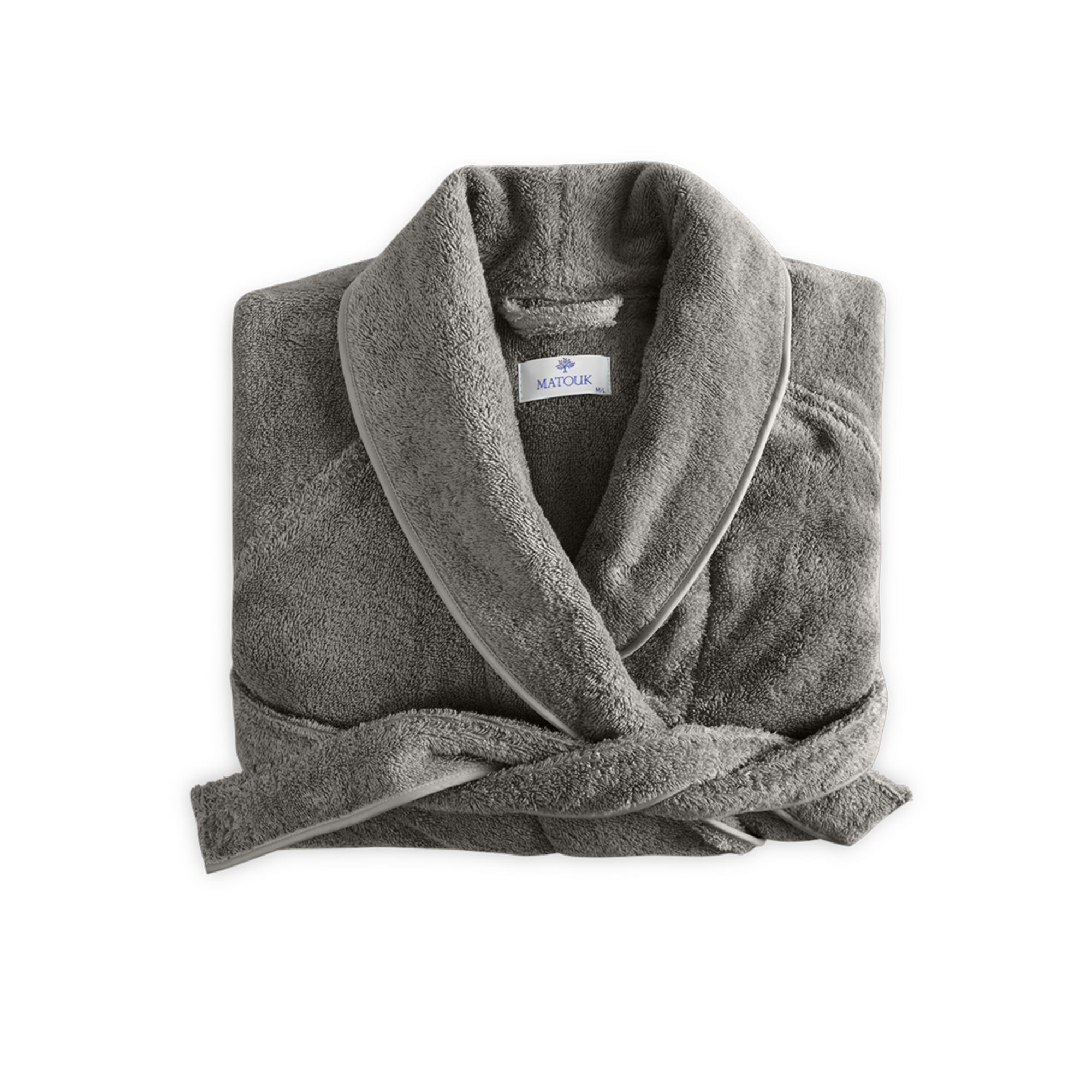 Folded Matouk Cairo Bath Robe Smokegray/Smokegray