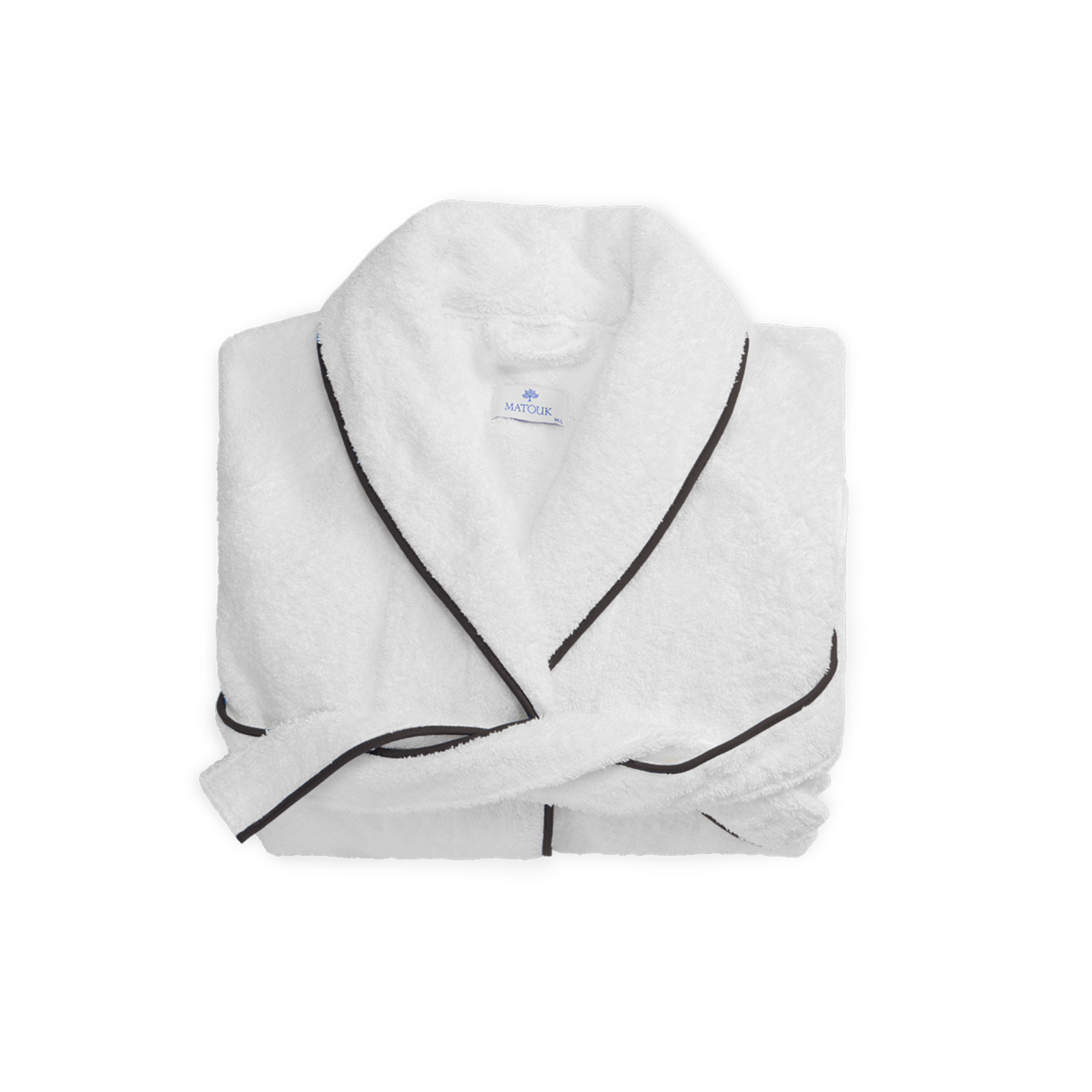 Folded Matouk Cairo Bath Robe White/Black