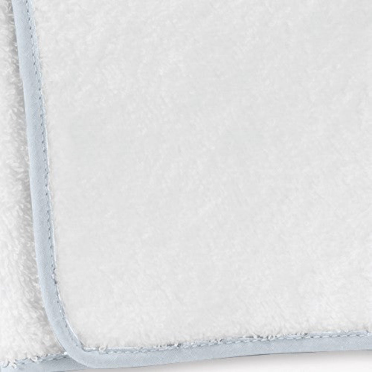 Sample Image of Matouk Cairo Bath Towels Swatch in White/Light Blue Color