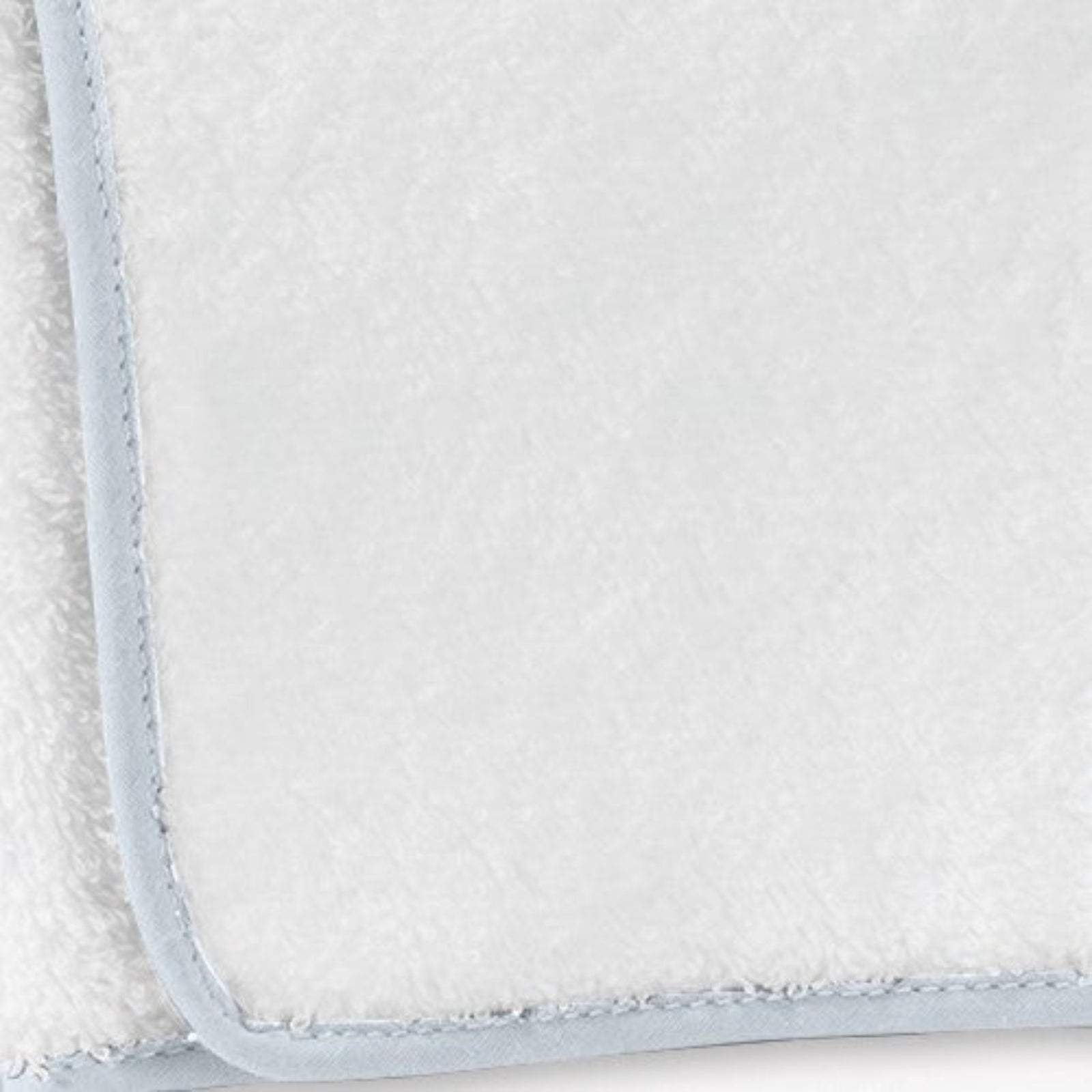 Silo Image of Matouk Cairo Bath Towels in White/Light Blue Color
