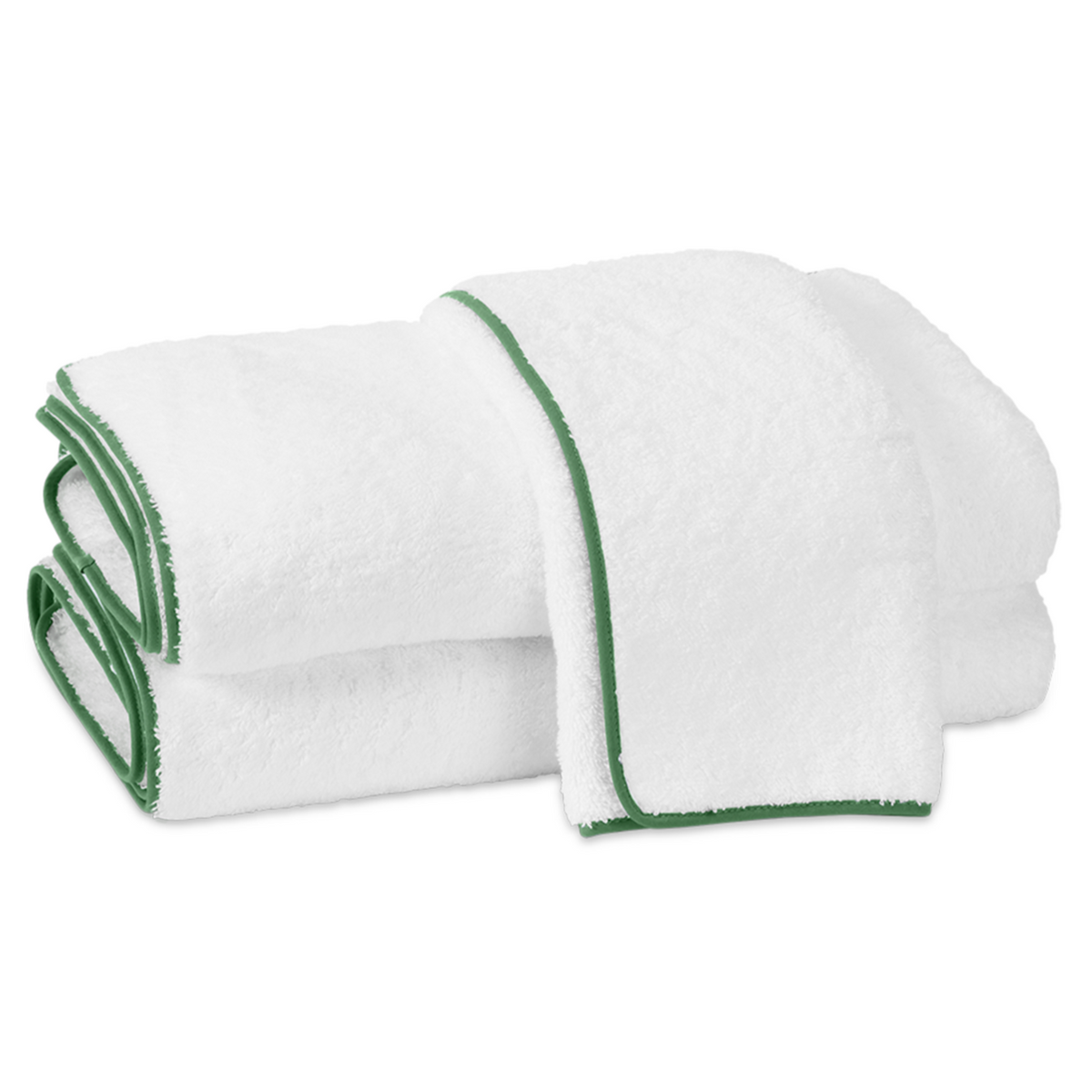 Silo Image of Matouk Cairo Bath Towels in White/Palm Color