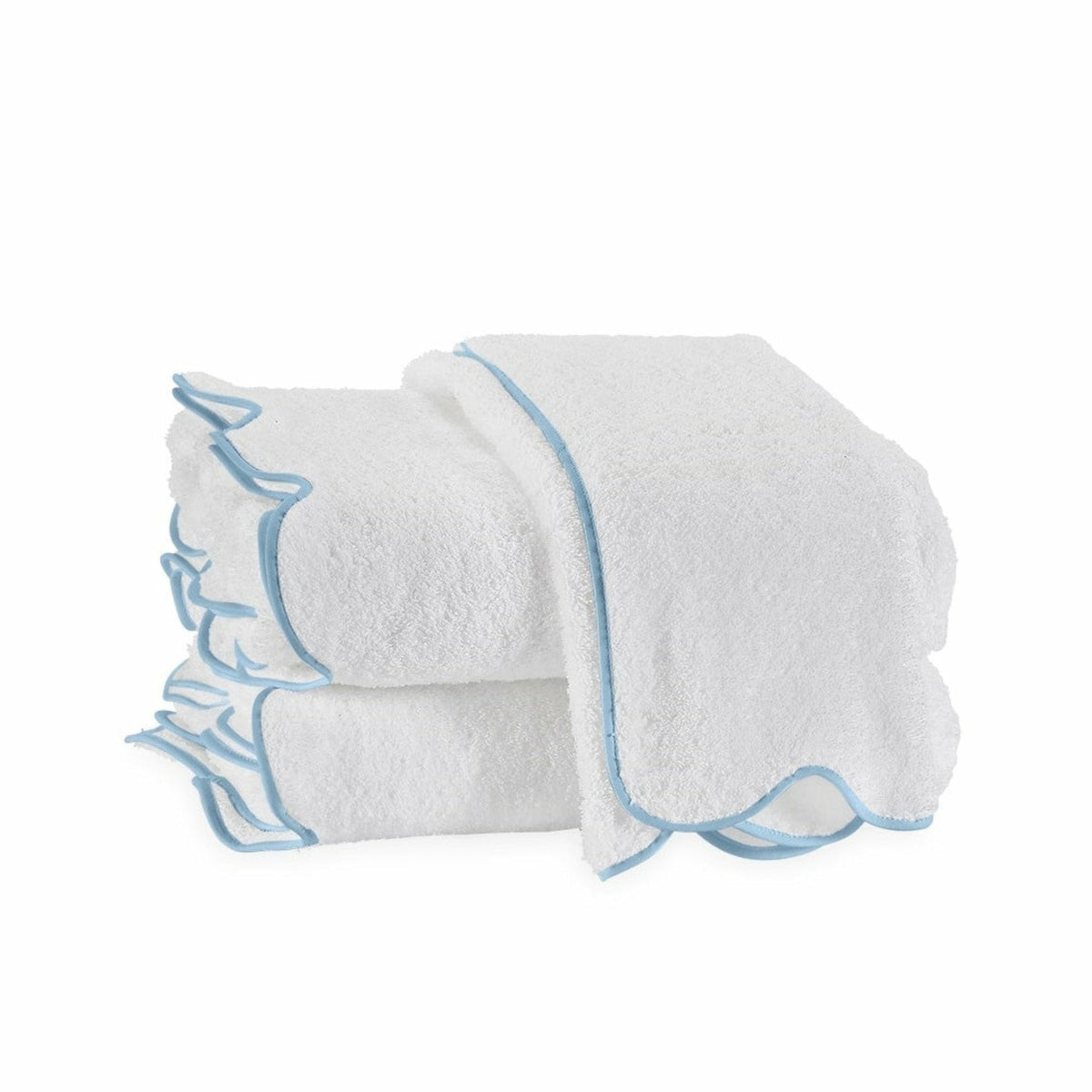 Silo Image of Matouk Cairo Scallop Bath Towels in Color Light Blue