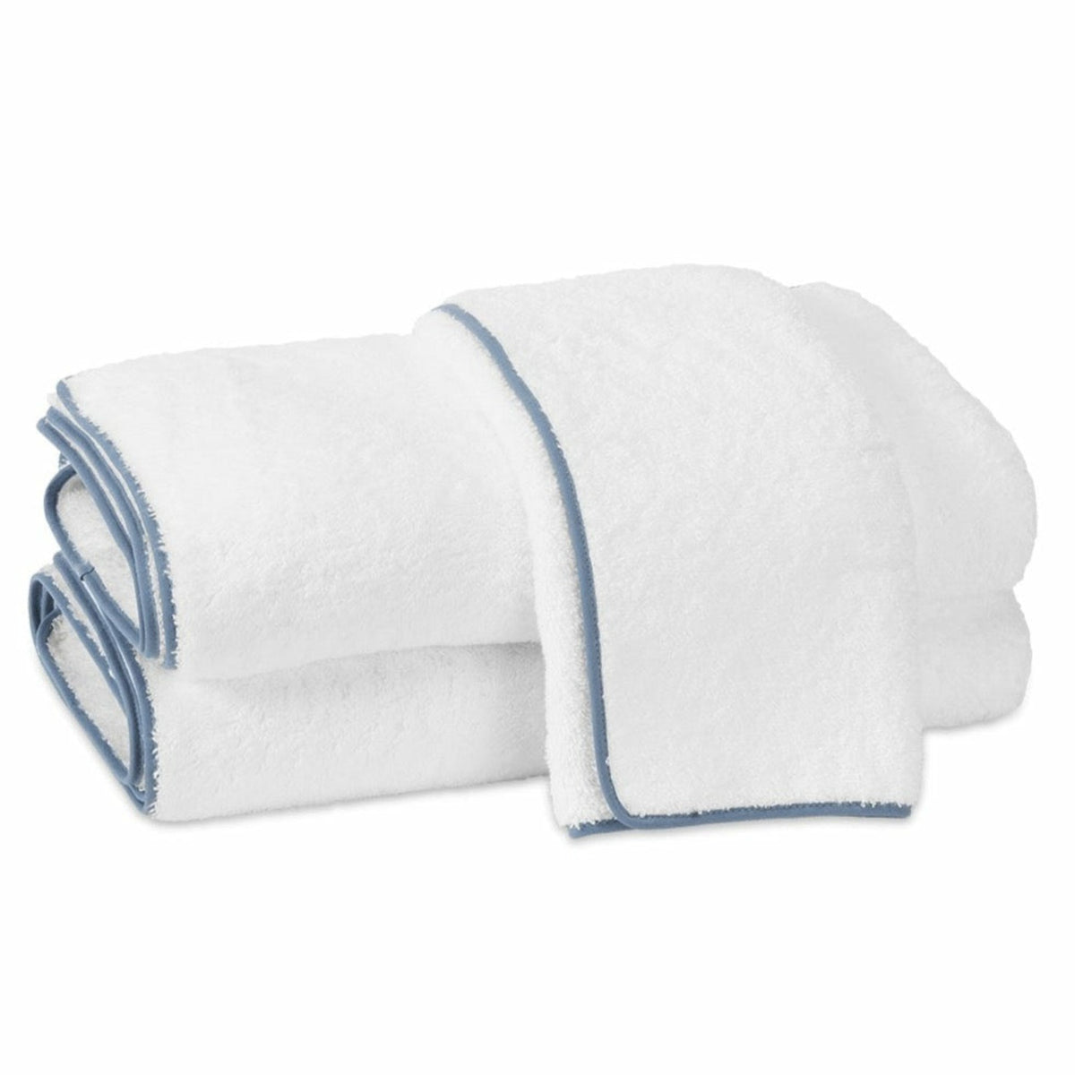 Matouk Cairo Towels White/Sea Fine Linens