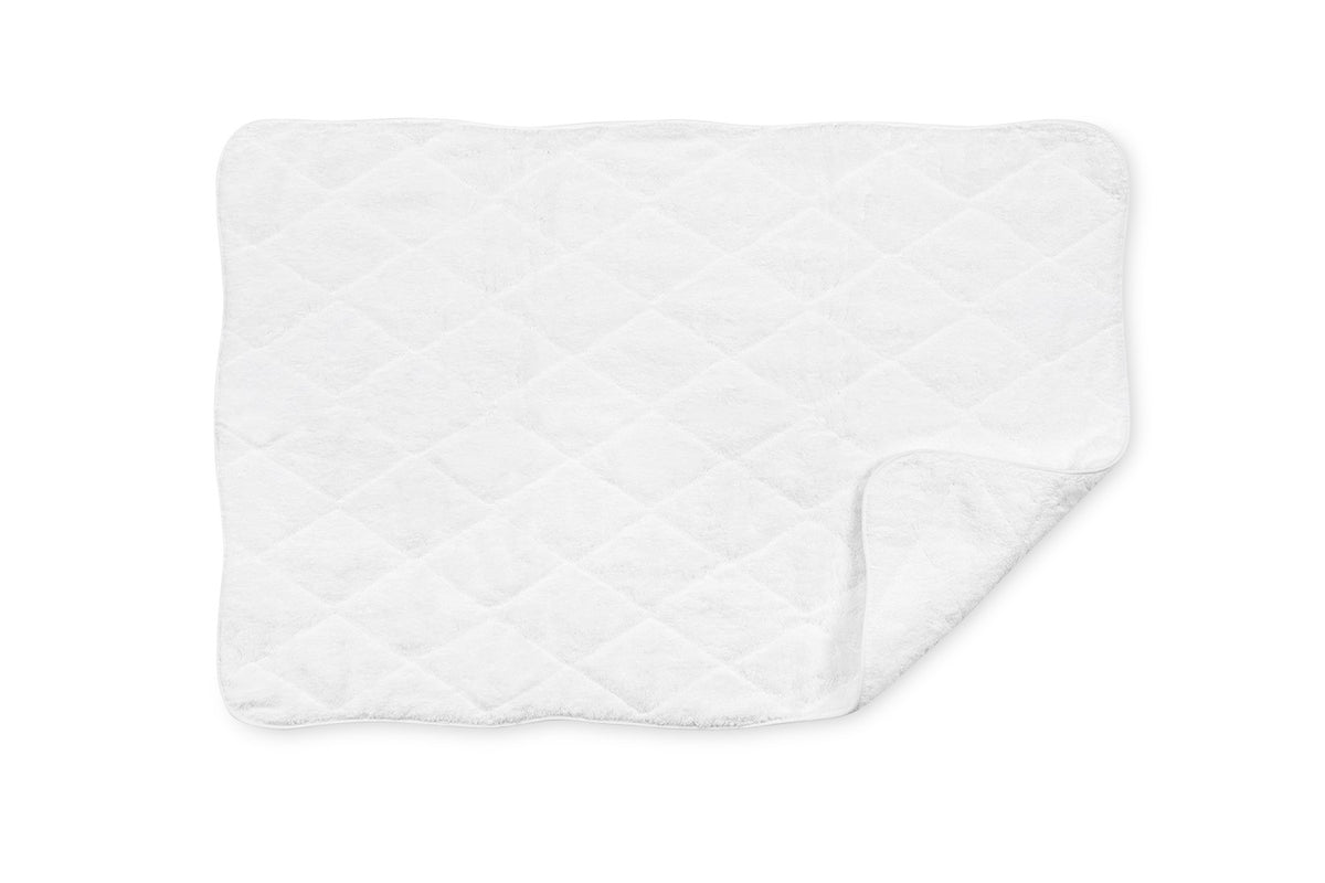 Matouk Cairo Wave Bath Towels Quilted Tub Mat White/White Fine Linens