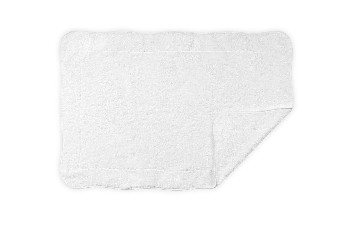 Matouk Cairo Wave Bath Towels Tub Mat White/White Fine Linens