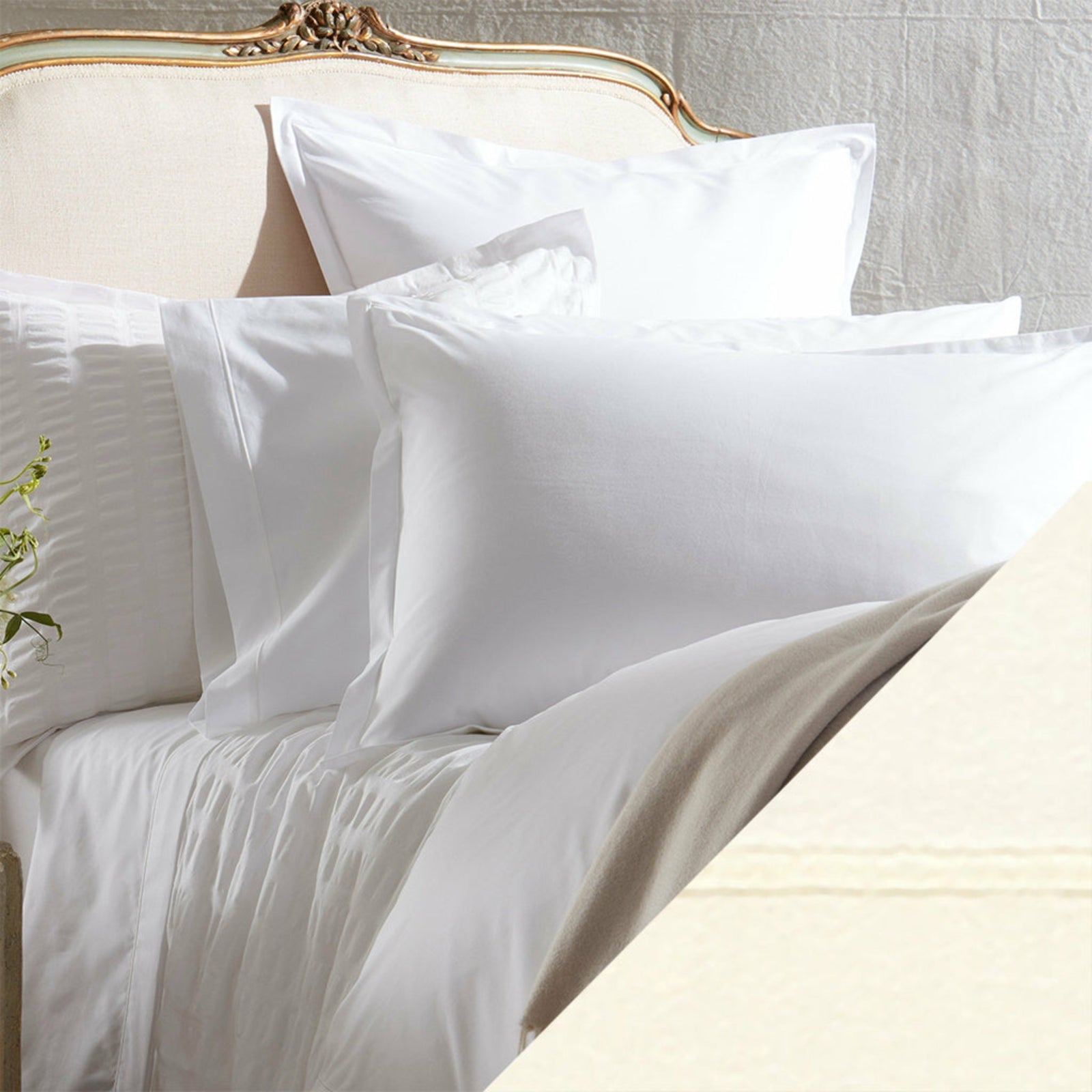 Matouk Ceylon Satin Stitch Bedding Main Ivory Fine Linens