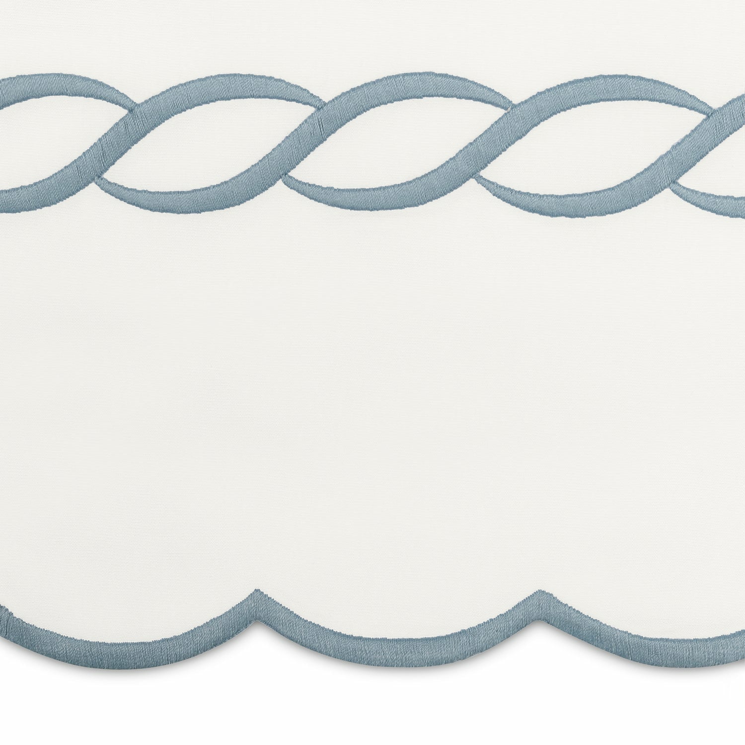 Matouk Classic Chain Scallop Bedding Hazy Blue Fine Linens